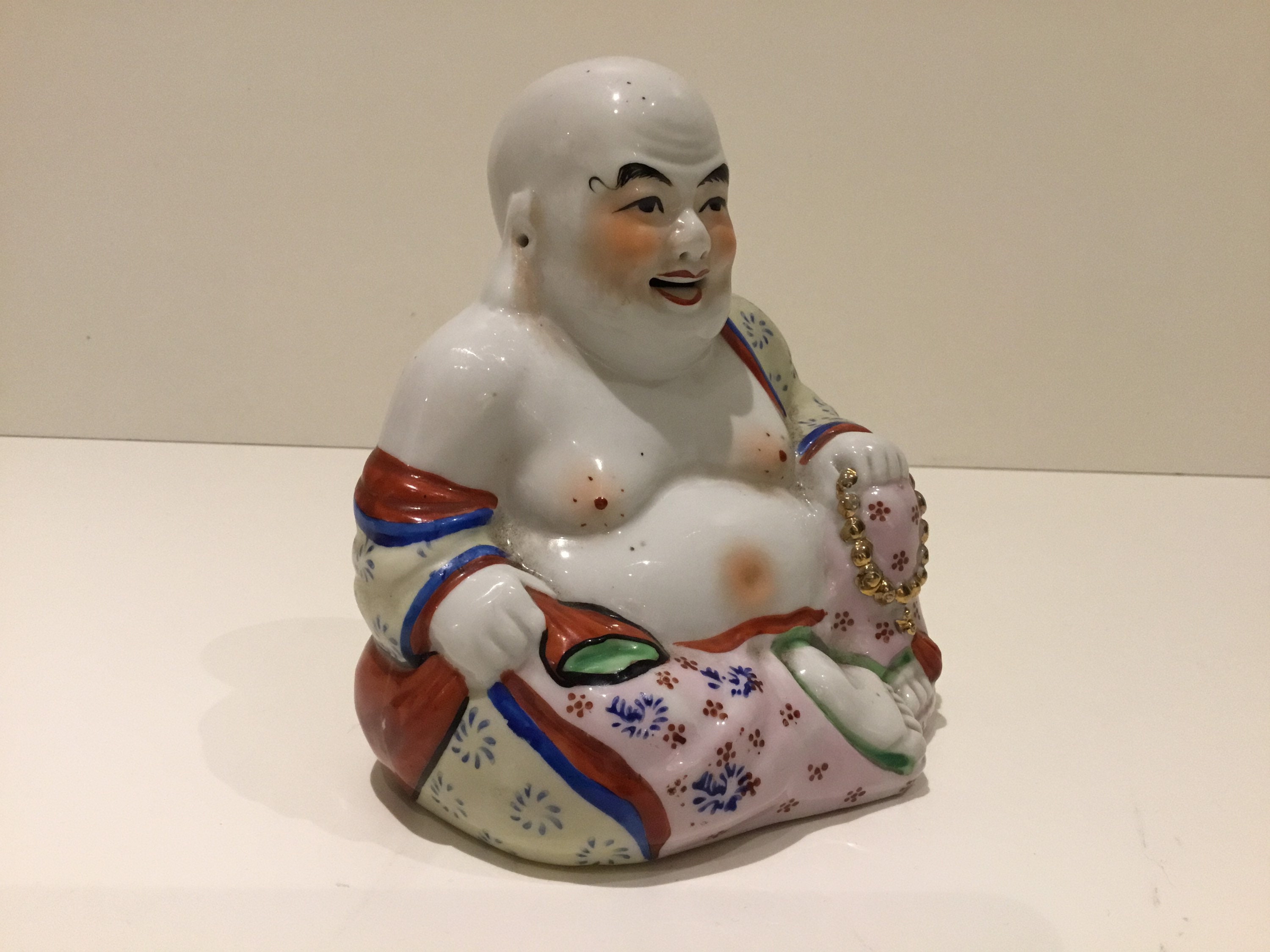 Vintage Buddha | 1950s Chinese Handmade Sitting Buddha, Thick Porcelain — photo 4 of 9