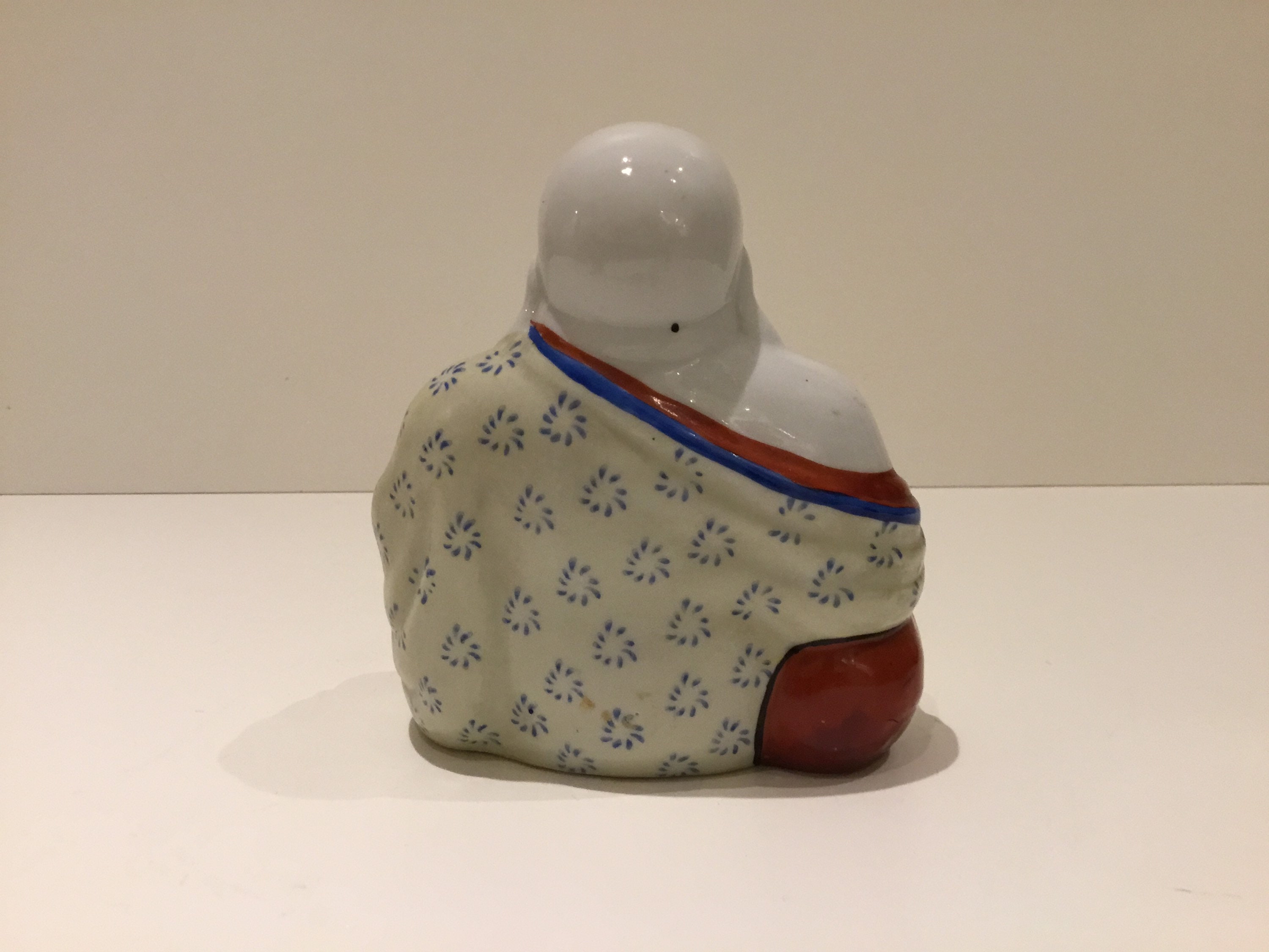 Vintage Buddha | 1950s Chinese Handmade Sitting Buddha, Thick Porcelain — photo 5 of 9