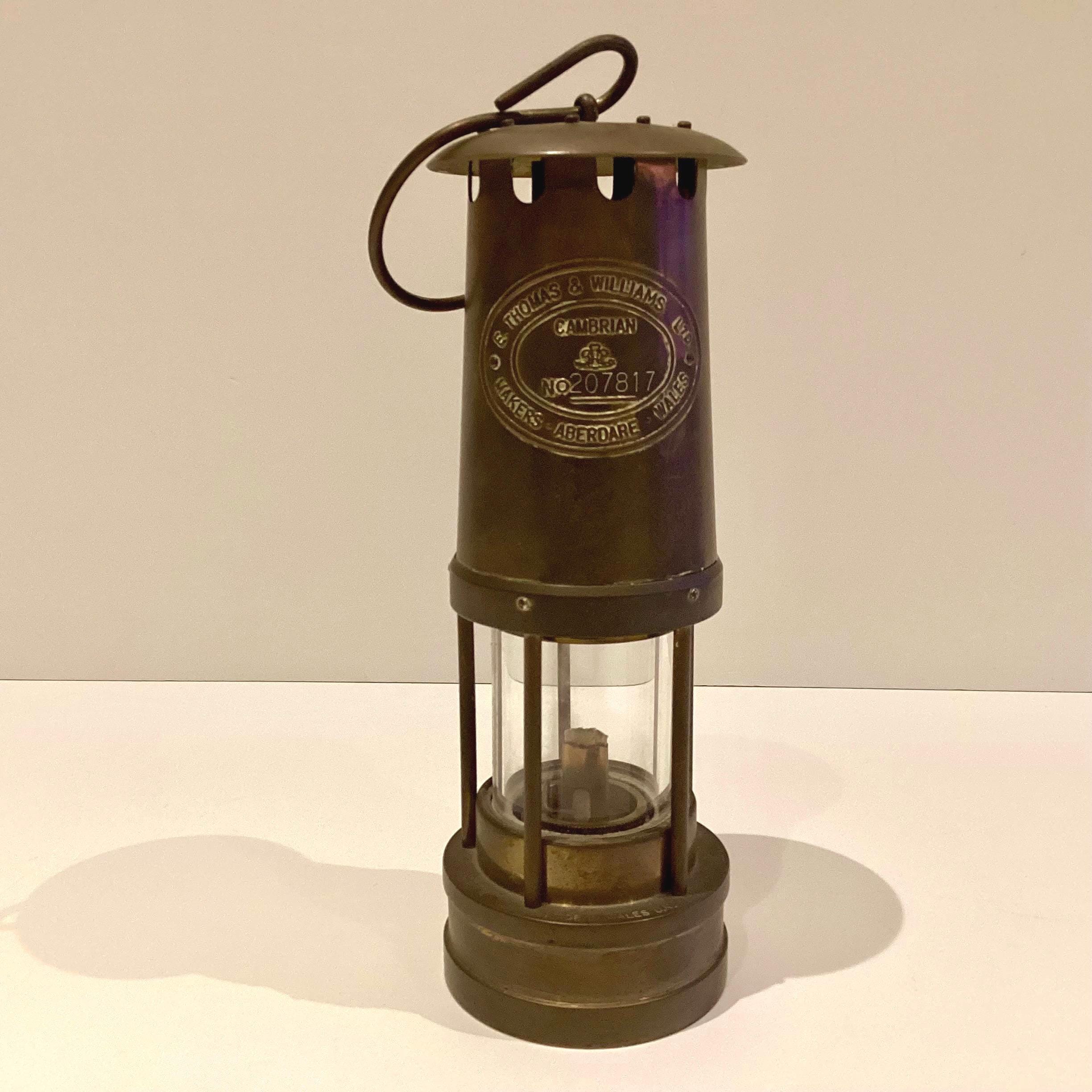 Vintage Miner's Safety Lamp – Cambrian No. 207817 – E. Thomas & Williams – Wales – 1980s — photo 3 of 7