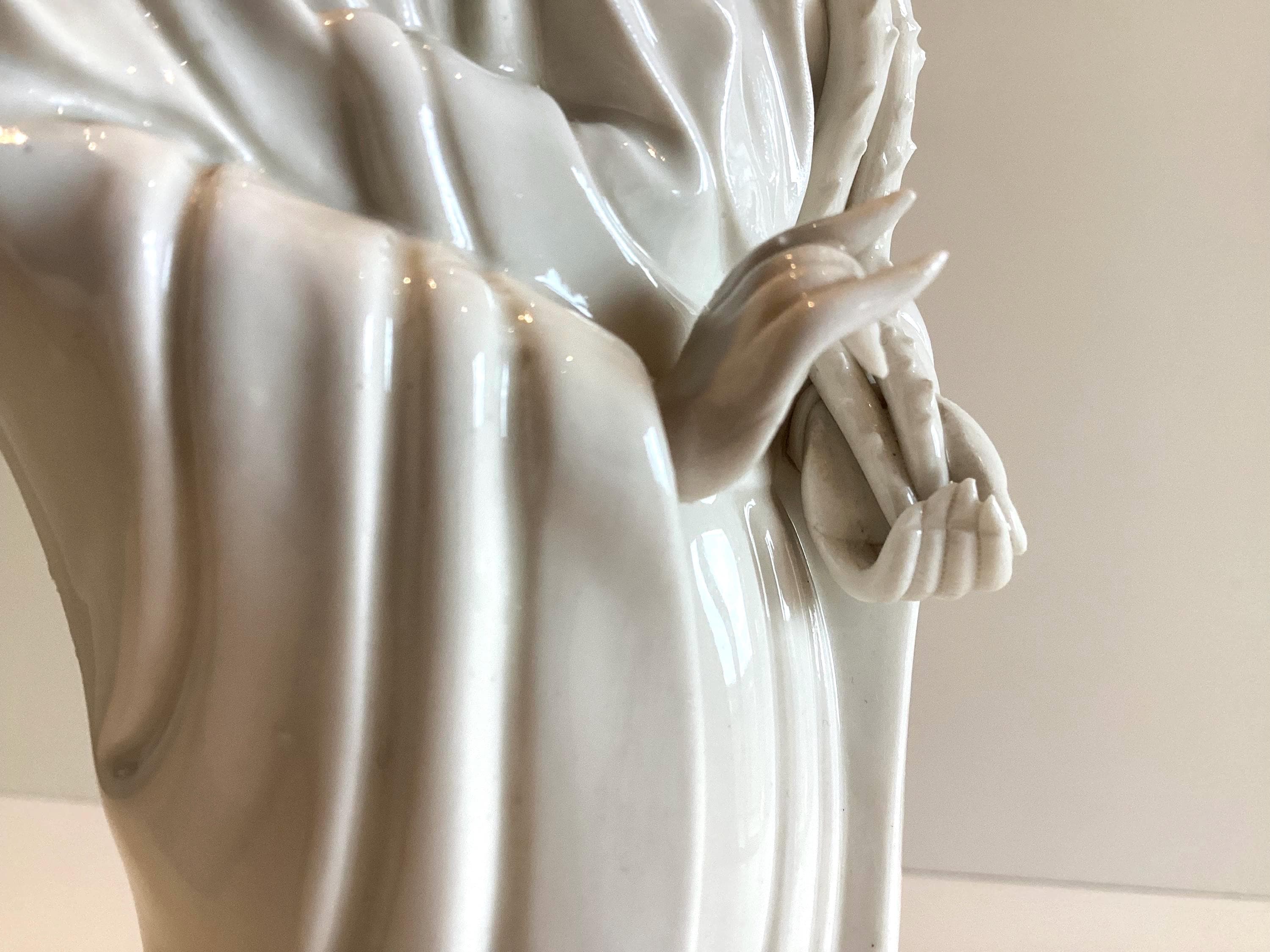 Guanyin Statue | Vintage Blanc de Chine Dehua Porcelain, 1960s Kwan Yin with Lotus — photo 11 of 11