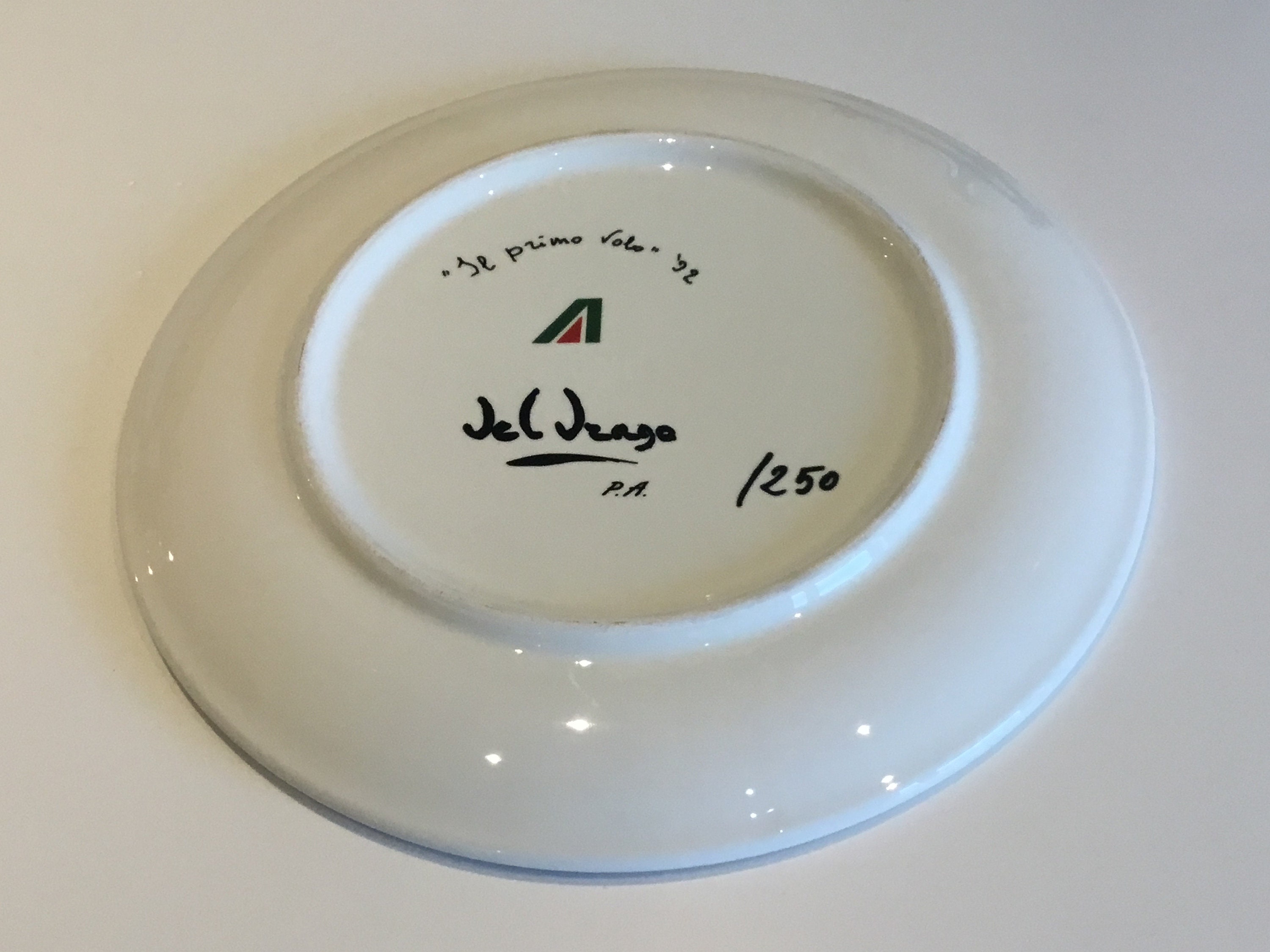 Rare "Del Drago" Plate (Alitalia) P.A. /250 First Series — photo 5 of 7