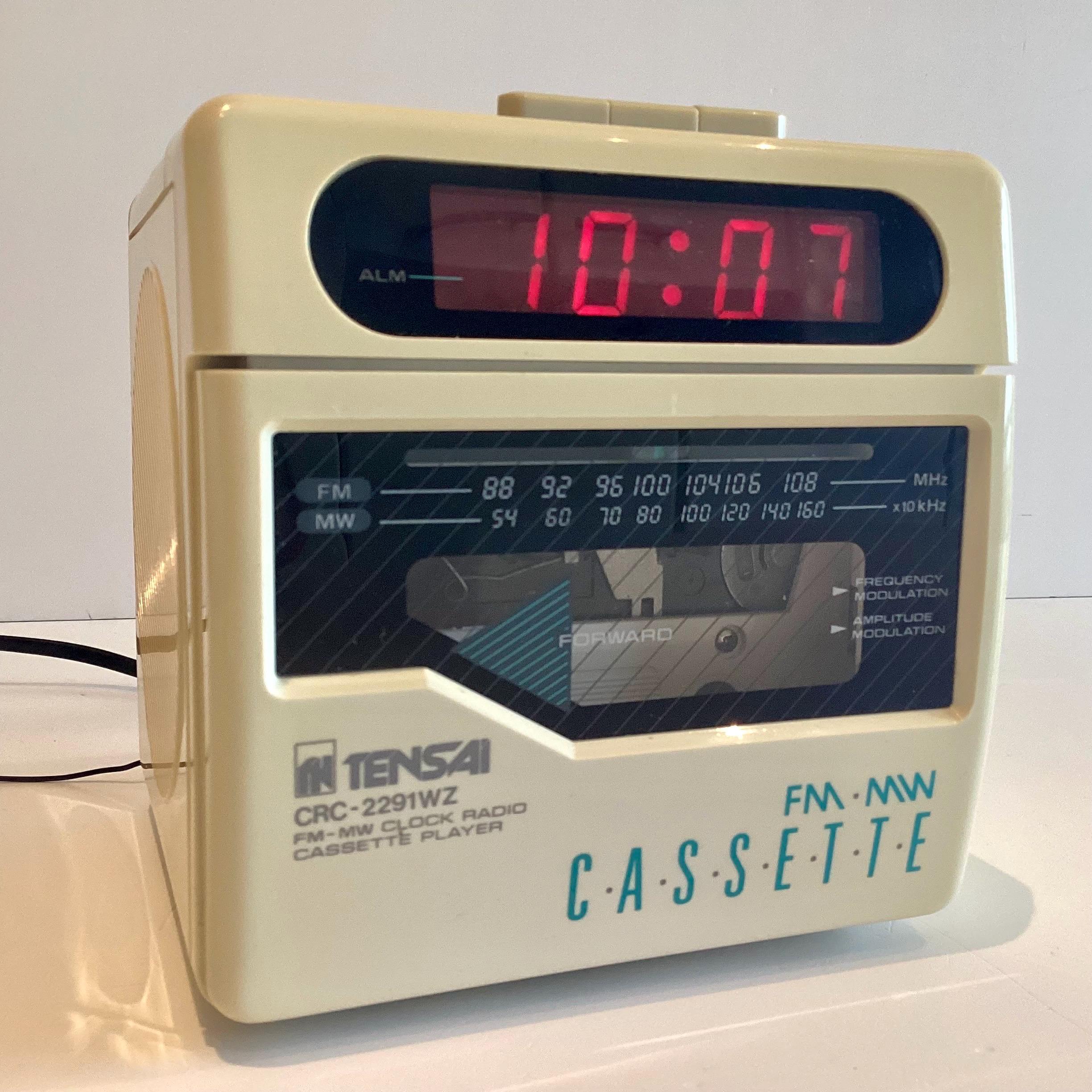 Vintage Radio Cube Clock | Tensai 1980s Cassette Player & Alarm, Rare Taiwan Retro Audio — photo 6 of 11