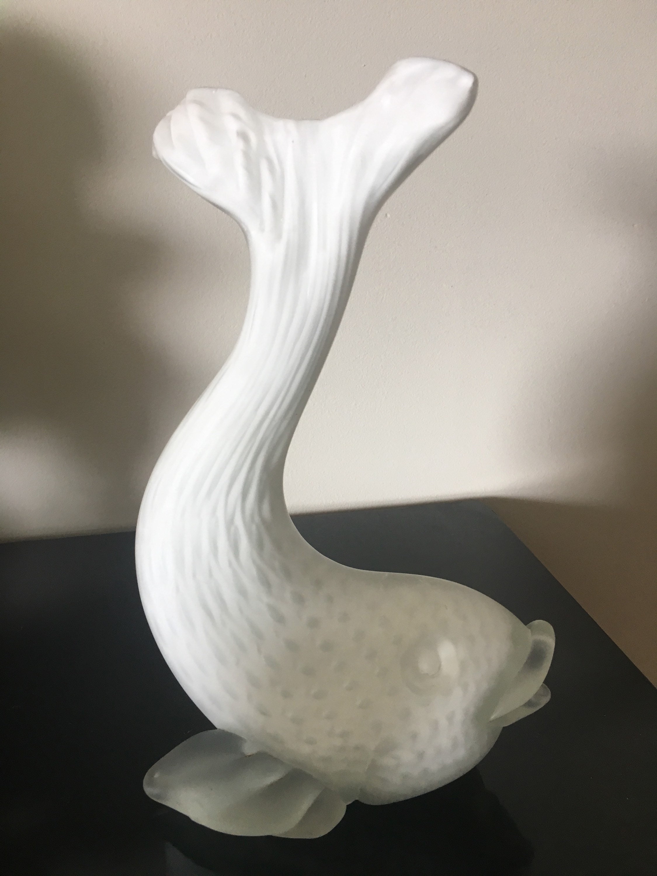 Vintage Glass White Fish Murano Italy (1930s) Art Deco — photo 4 of 6