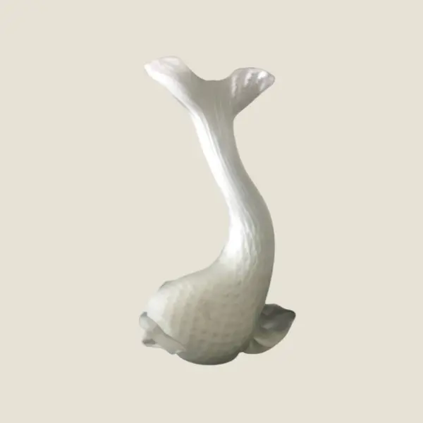 Vintage Glass White Fish Murano Italy (1930s) Art Deco