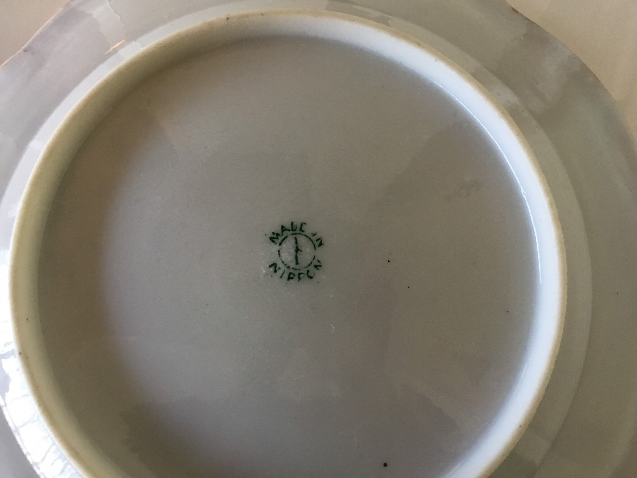Vintage Japanese Plate | 1910s Hand Painted Nippon Porcelain, Gold Rim Kimono Scene — photo 5 of 5