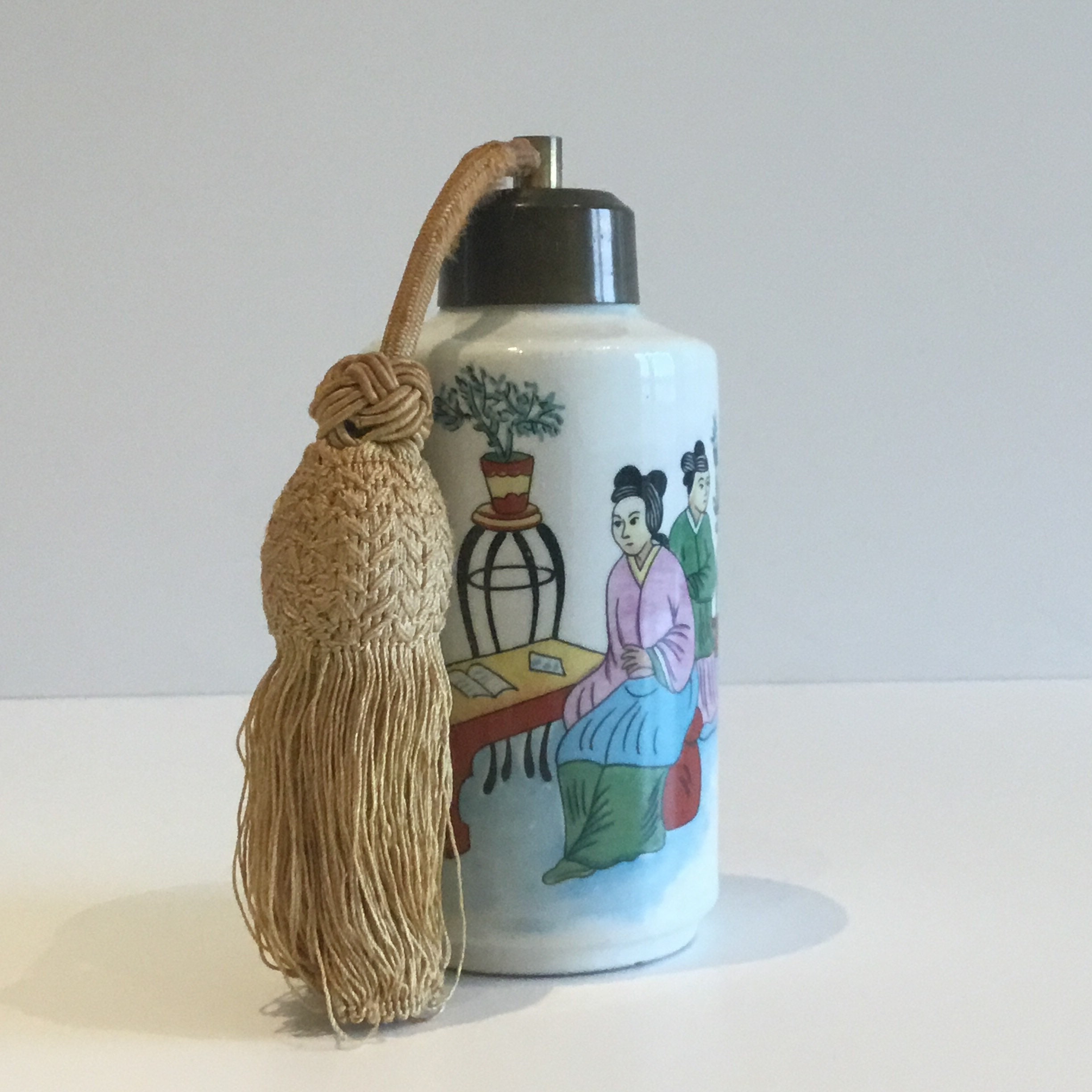 Vintage Parfume Bottle | 1950s Chinese Porcelain with Manual Pump, Rare Collector's Item — photo 2 of 8