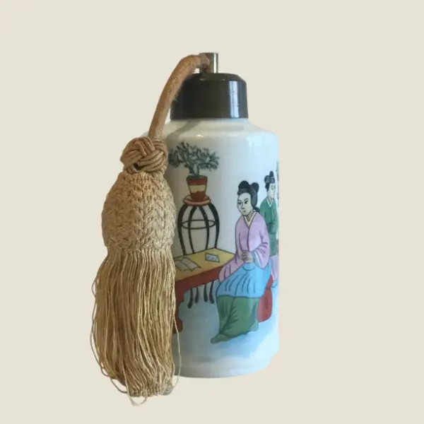 Vintage Parfume Bottle | 1950s Chinese Porcelain with Manual Pump, Rare Collector's Item