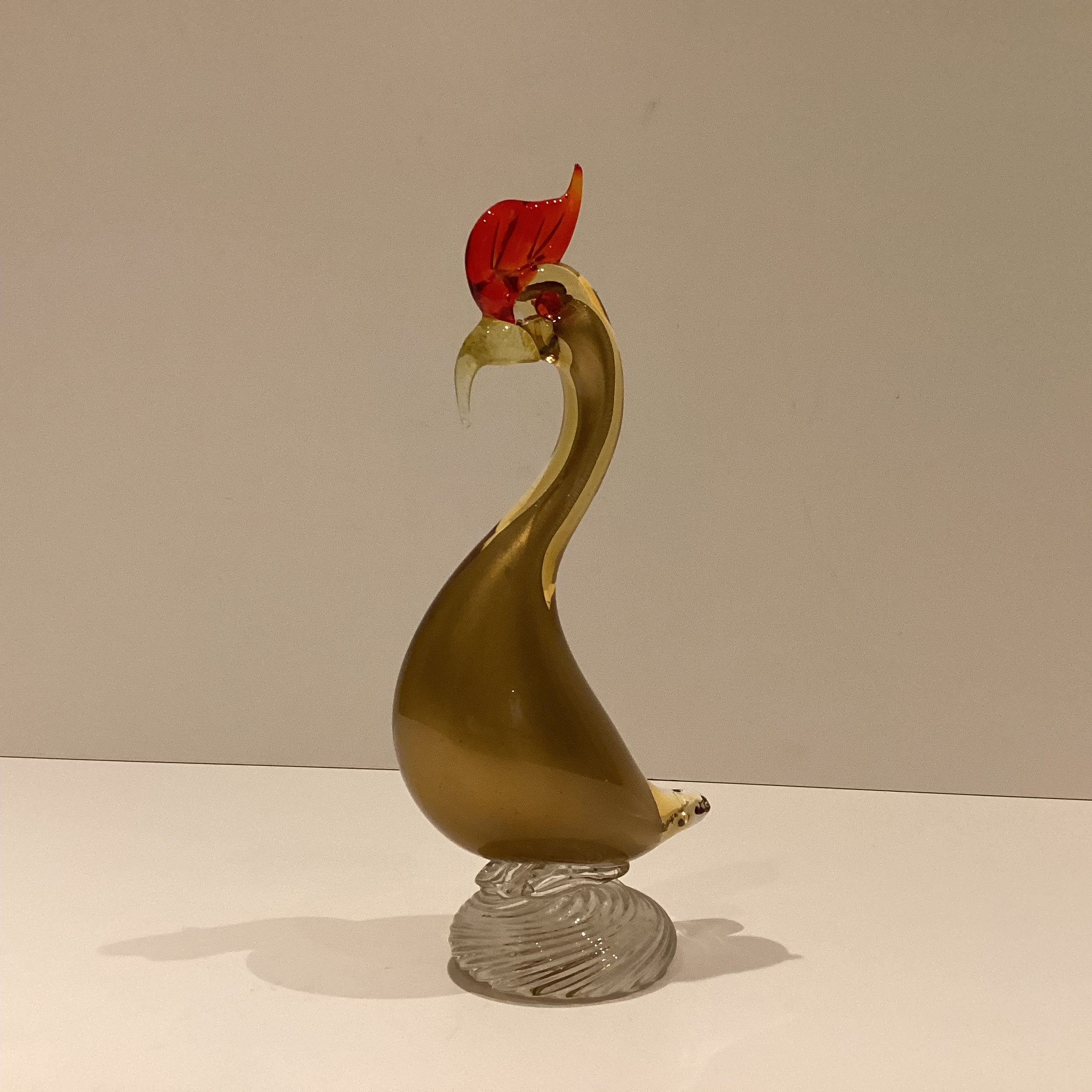 Vintage Murano Glass | Barovier & Toso 1940s Rooster, Submerged Glass with 24k Gold — photo 2 of 9