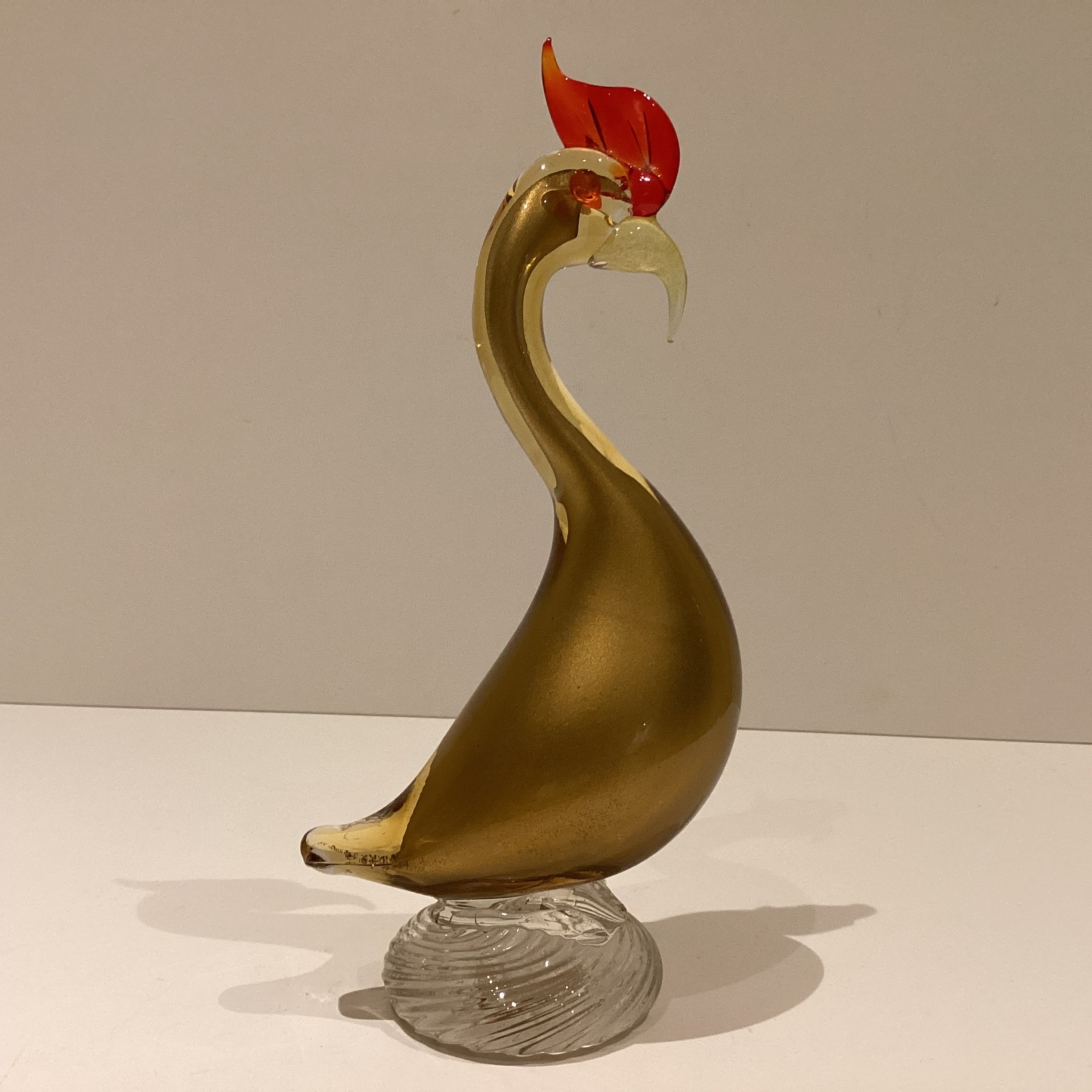 Vintage Murano Glass | Barovier & Toso 1940s Rooster, Submerged Glass with 24k Gold — photo 3 of 9