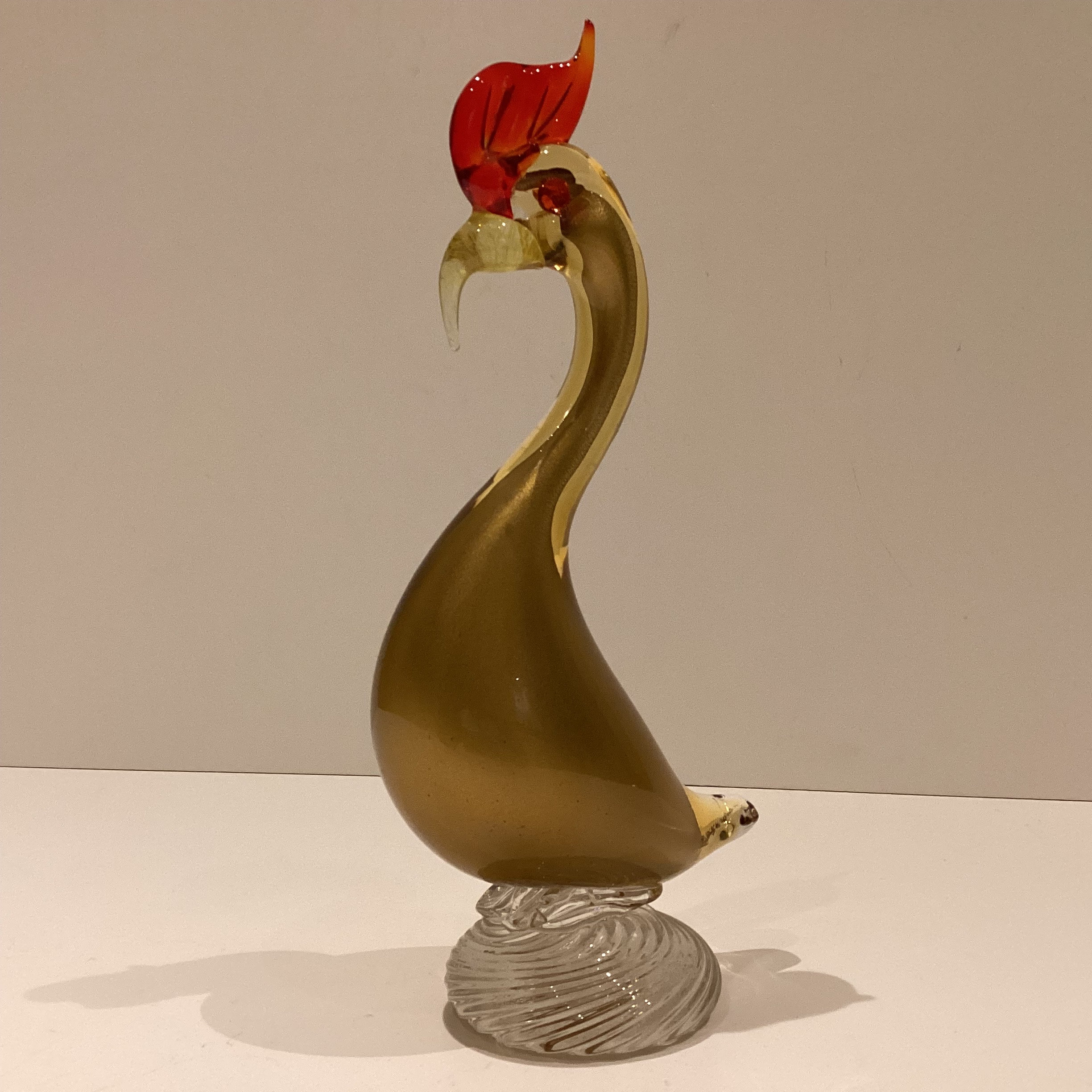 Vintage Murano Glass | Barovier & Toso 1940s Rooster, Submerged Glass with 24k Gold — photo 4 of 9