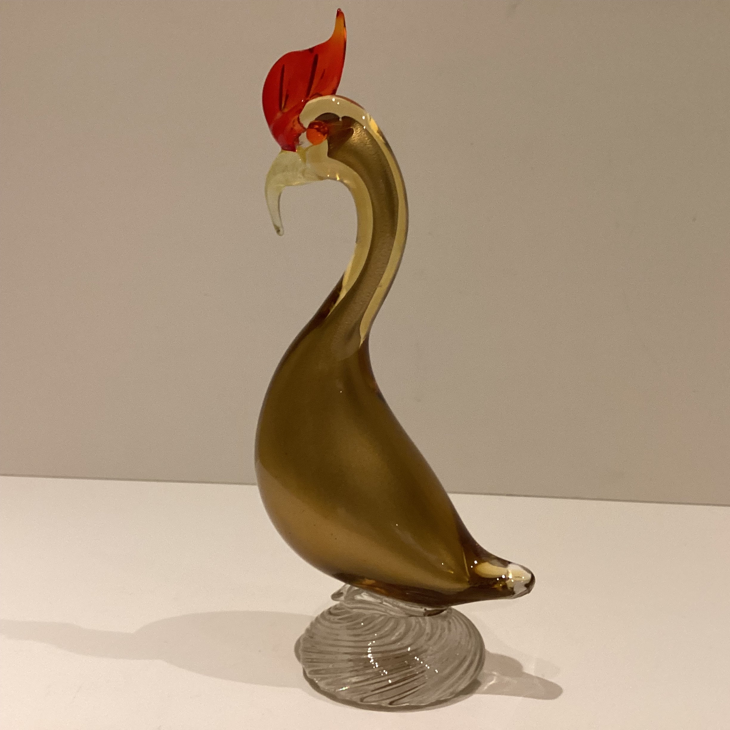 Vintage Murano Glass | Barovier & Toso 1940s Rooster, Submerged Glass with 24k Gold — photo 5 of 9