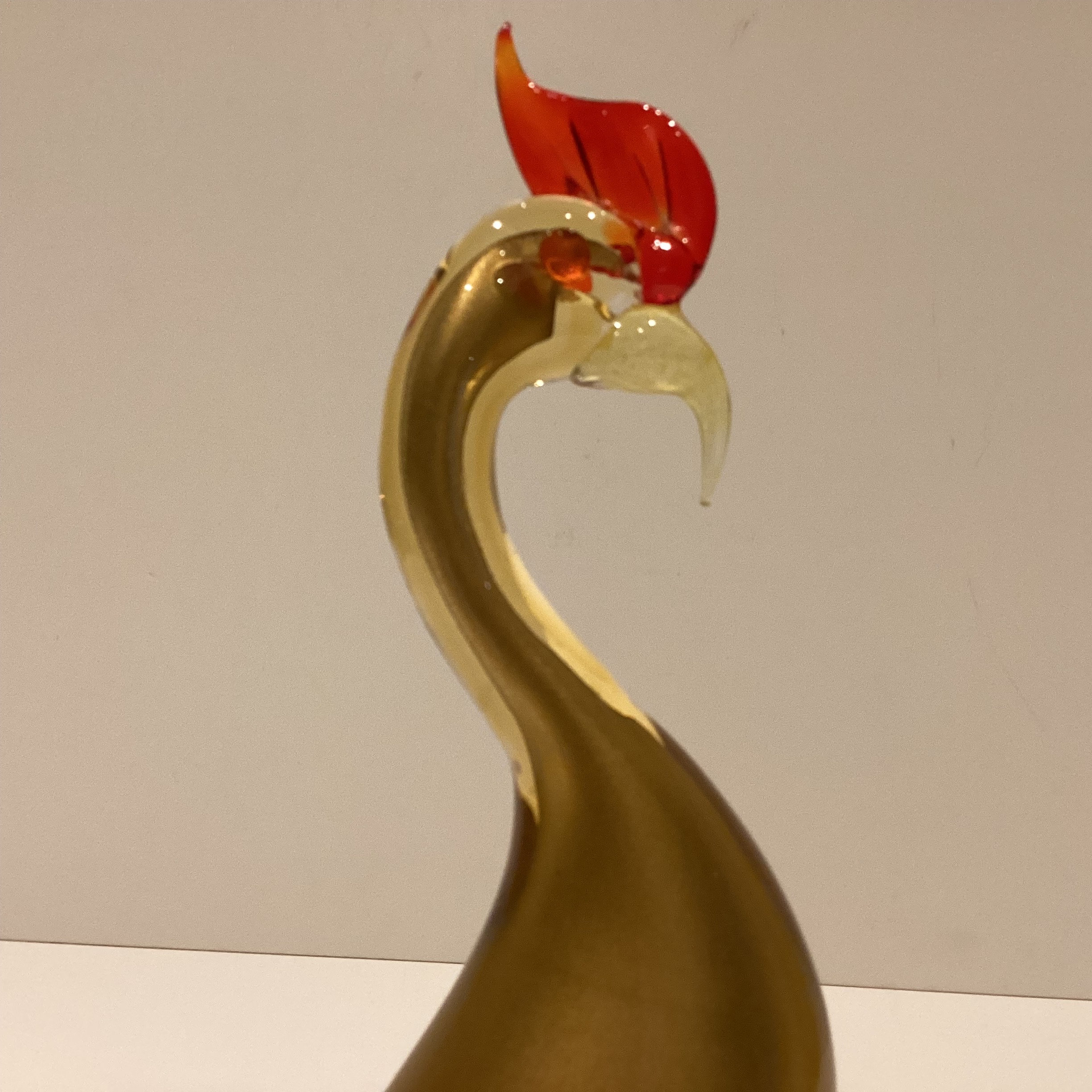 Vintage Murano Glass | Barovier & Toso 1940s Rooster, Submerged Glass with 24k Gold — photo 6 of 9