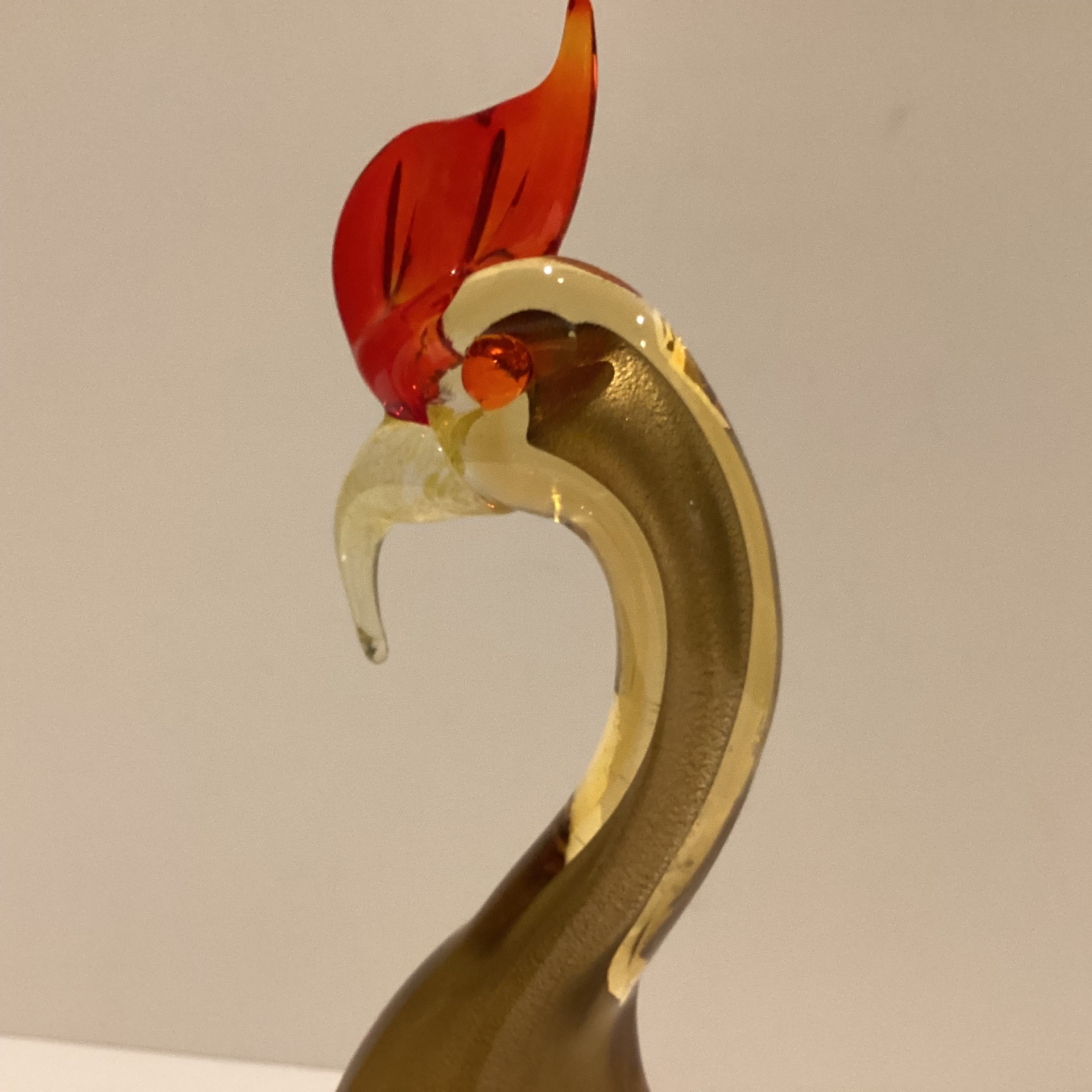 Vintage Murano Glass | Barovier & Toso 1940s Rooster, Submerged Glass with 24k Gold — photo 8 of 9