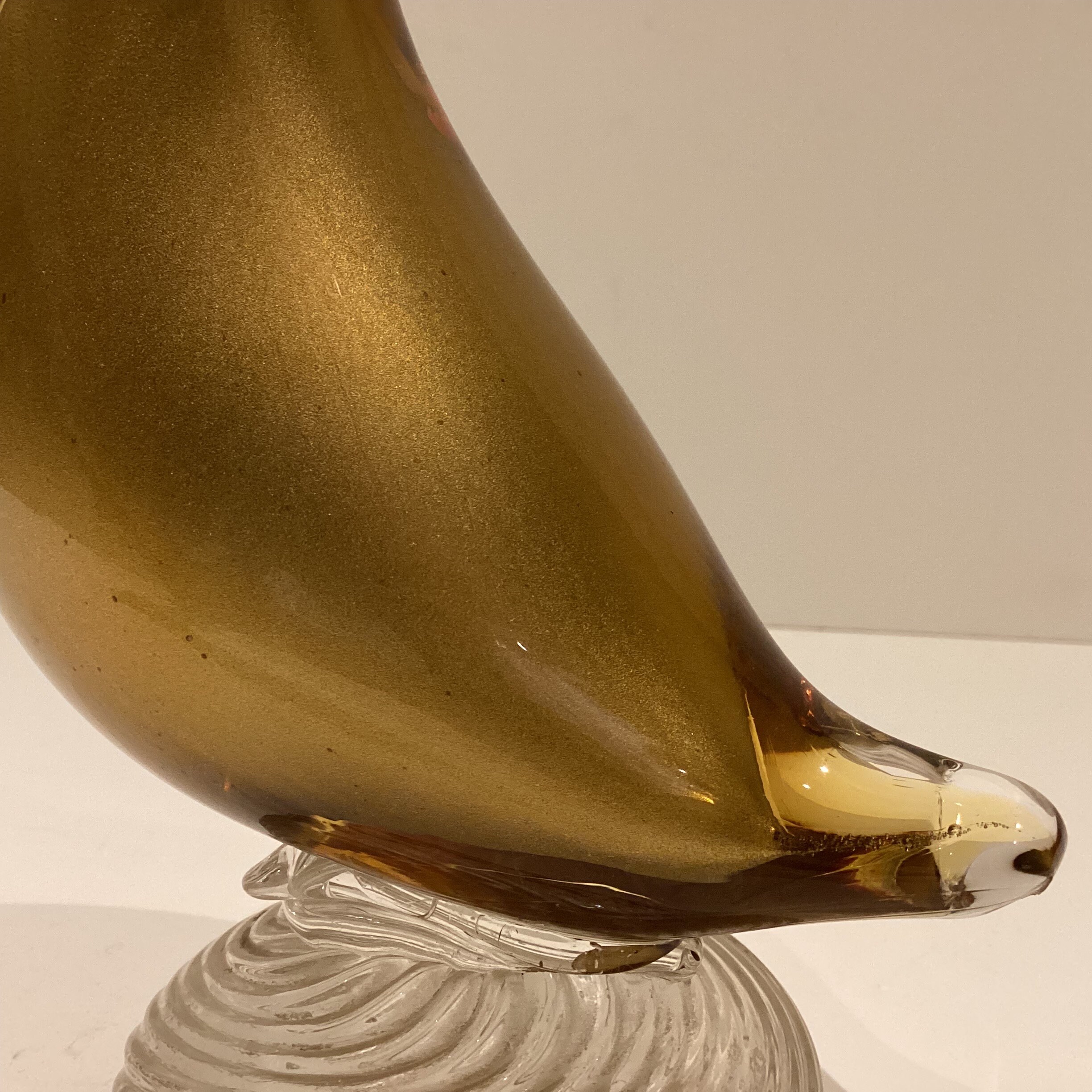 Vintage Murano Glass | Barovier & Toso 1940s Rooster, Submerged Glass with 24k Gold — photo 9 of 9