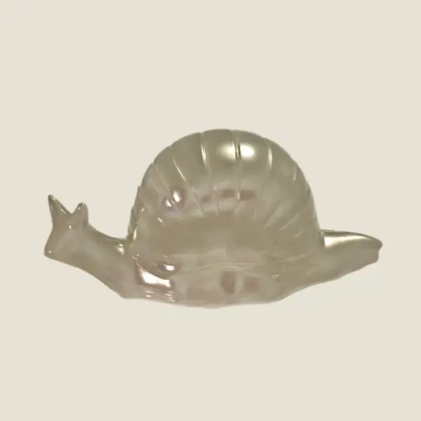 Vintage Box | 1960s Metal Trinket Snail Container, Mid Century Home Decor