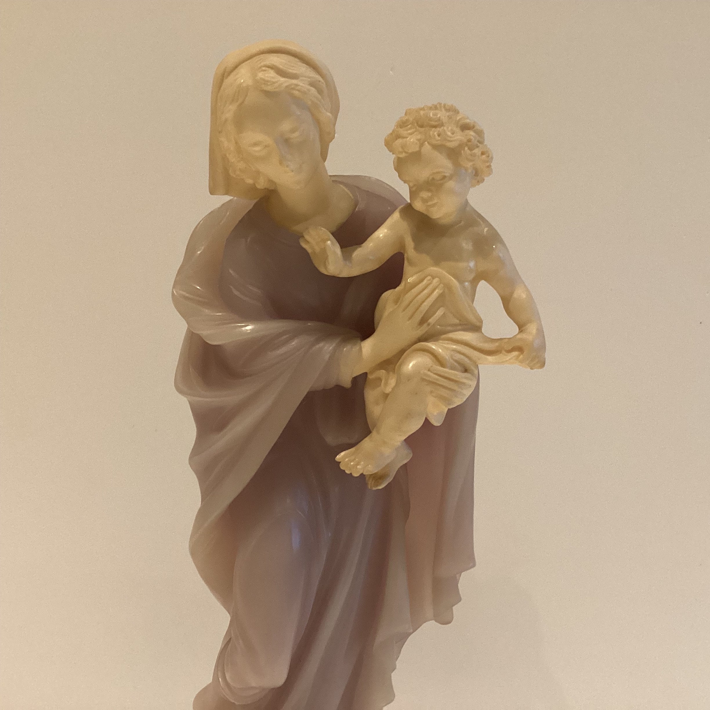 Vintage Italian Sculpture | Gino Ruggeri Madonna & Child 1960s, Bonded Marble Statue — photo 5 of 8