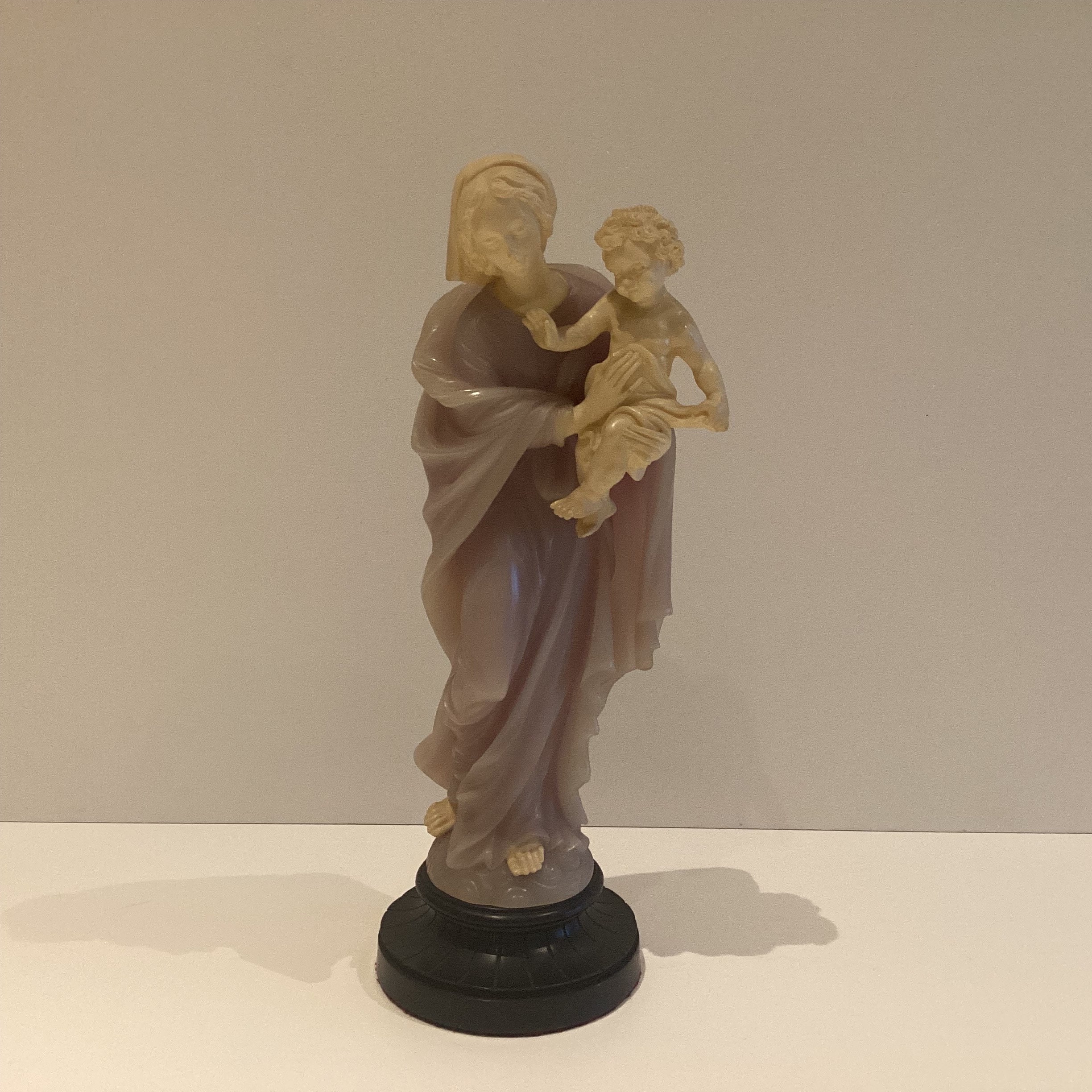 Vintage Italian Sculpture | Gino Ruggeri Madonna & Child 1960s, Bonded Marble Statue — photo 7 of 8