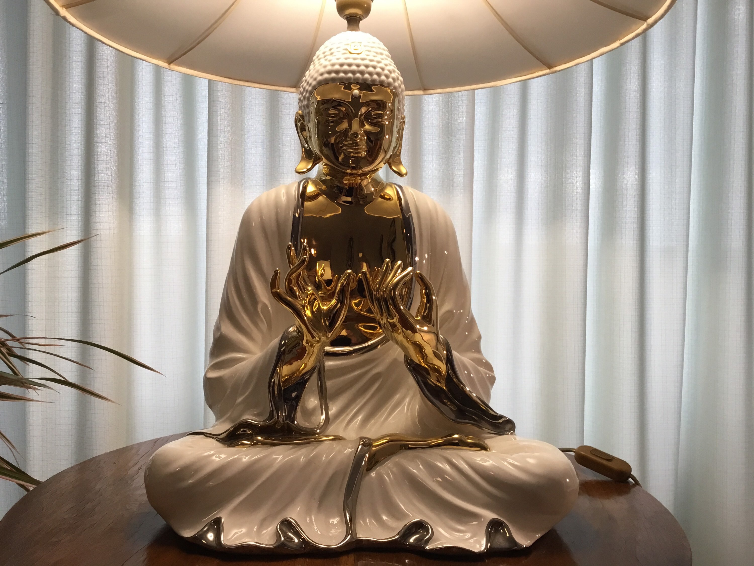 Vintage Buddha Lamp | Italian Ceramic Table Light by Zanotto, 1970s Mid-Century* — photo 4 of 11