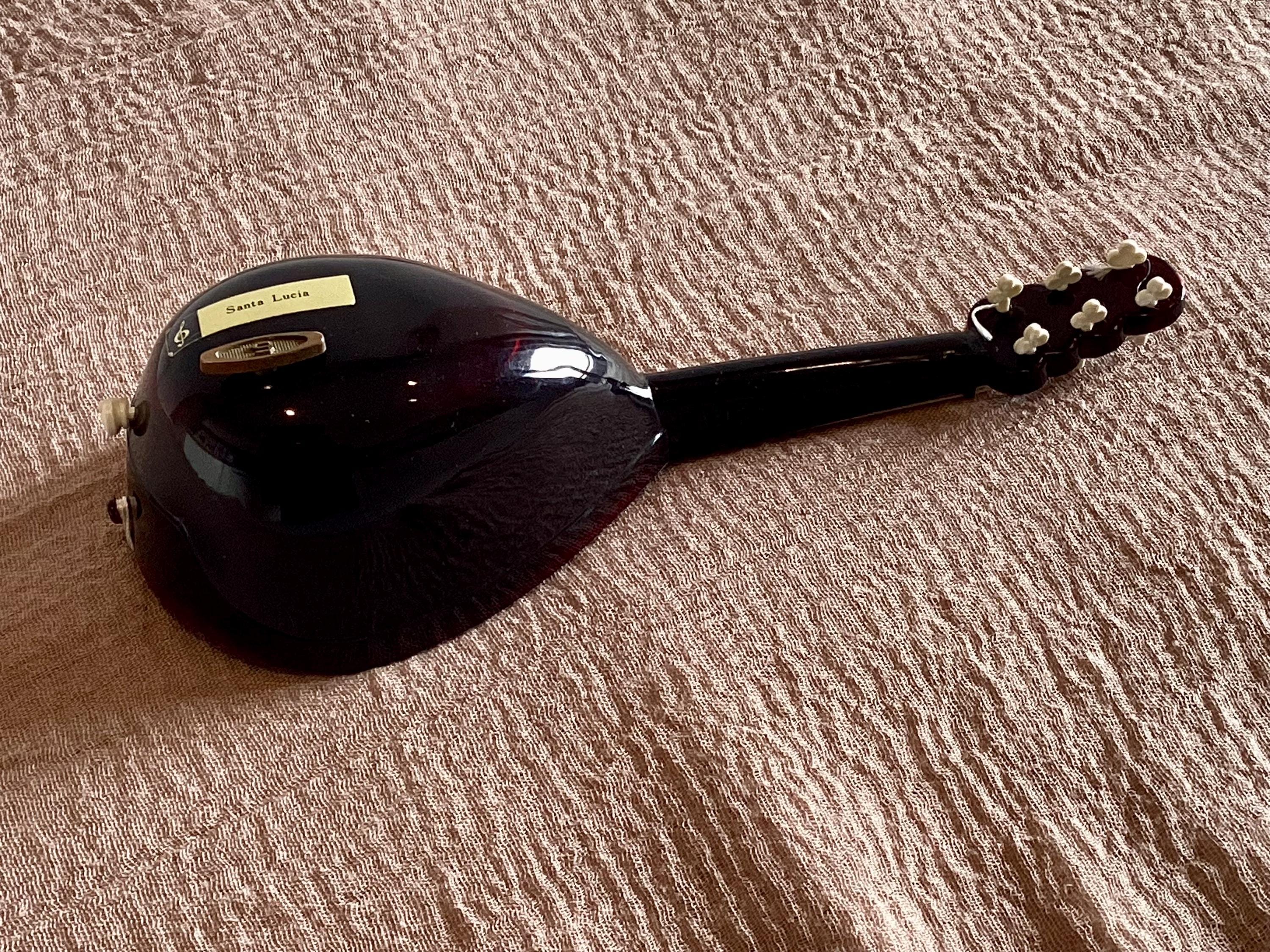 Vintage Music Box | Sorrento Inlaid Mandolin, Sankyo Movement "Santa Lucia", Italian Collectible — photo 8 of 9