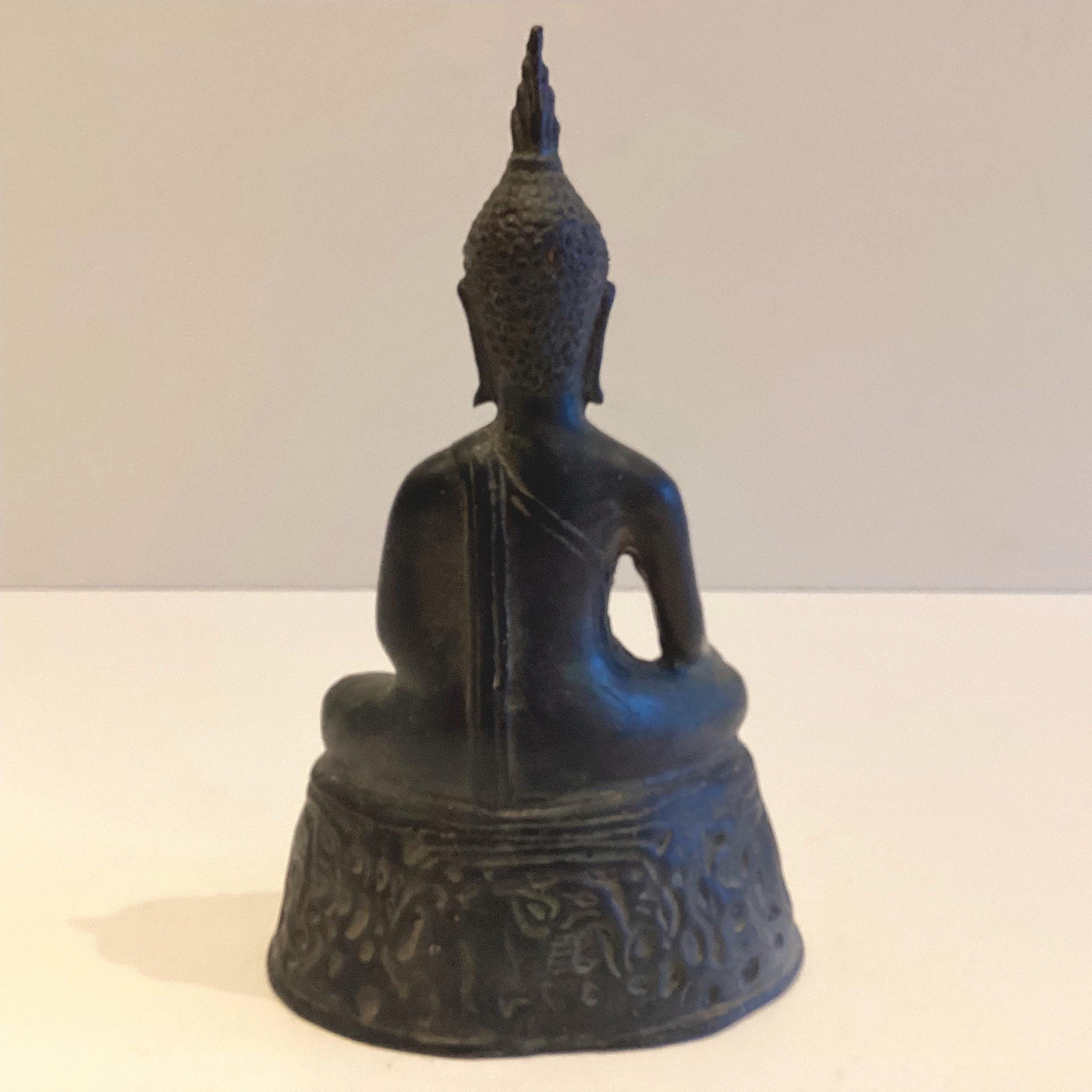Antique Bronze Buddha | Late 1800 Thai Meditation Statue, Original Patina Buddhist Art — photo 5 of 10