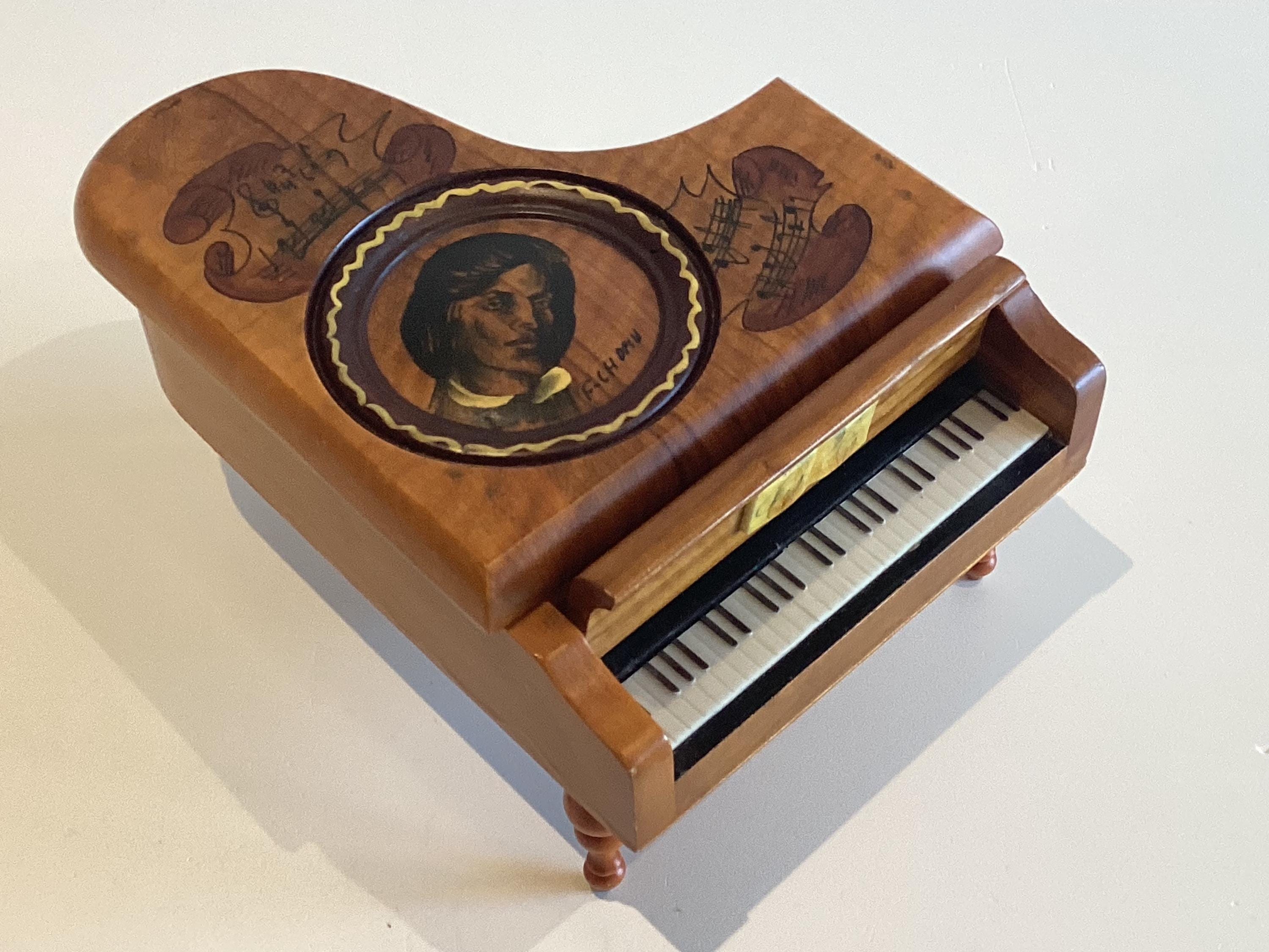 Vintage Music Box | Jewelry Container (1960s) Hand-Painted Italian Gran Piano — photo 5 of 11