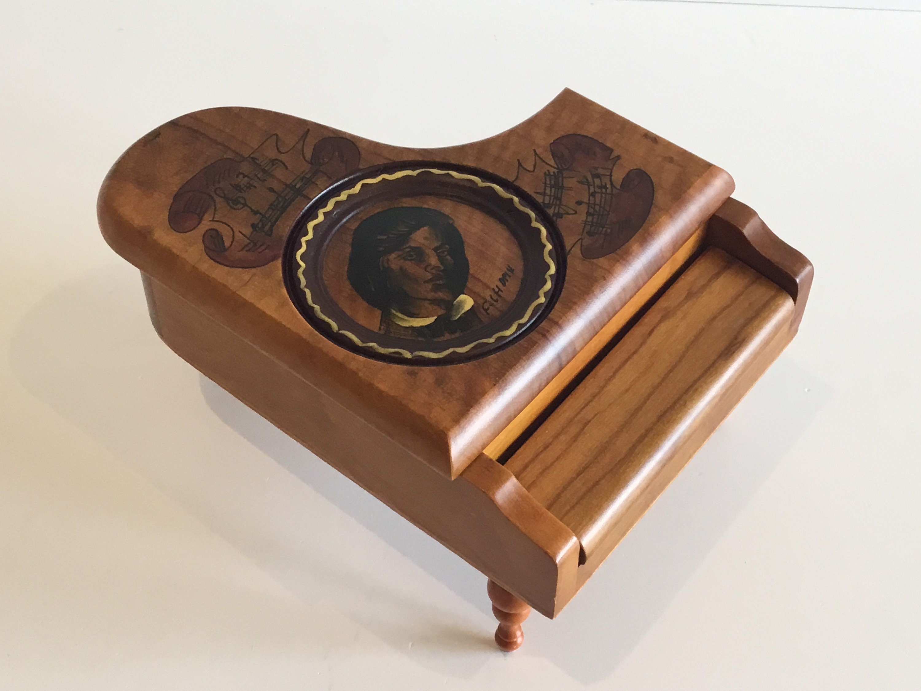 Vintage Music Box | Jewelry Container (1960s) Hand-Painted Italian Gran Piano — photo 6 of 11