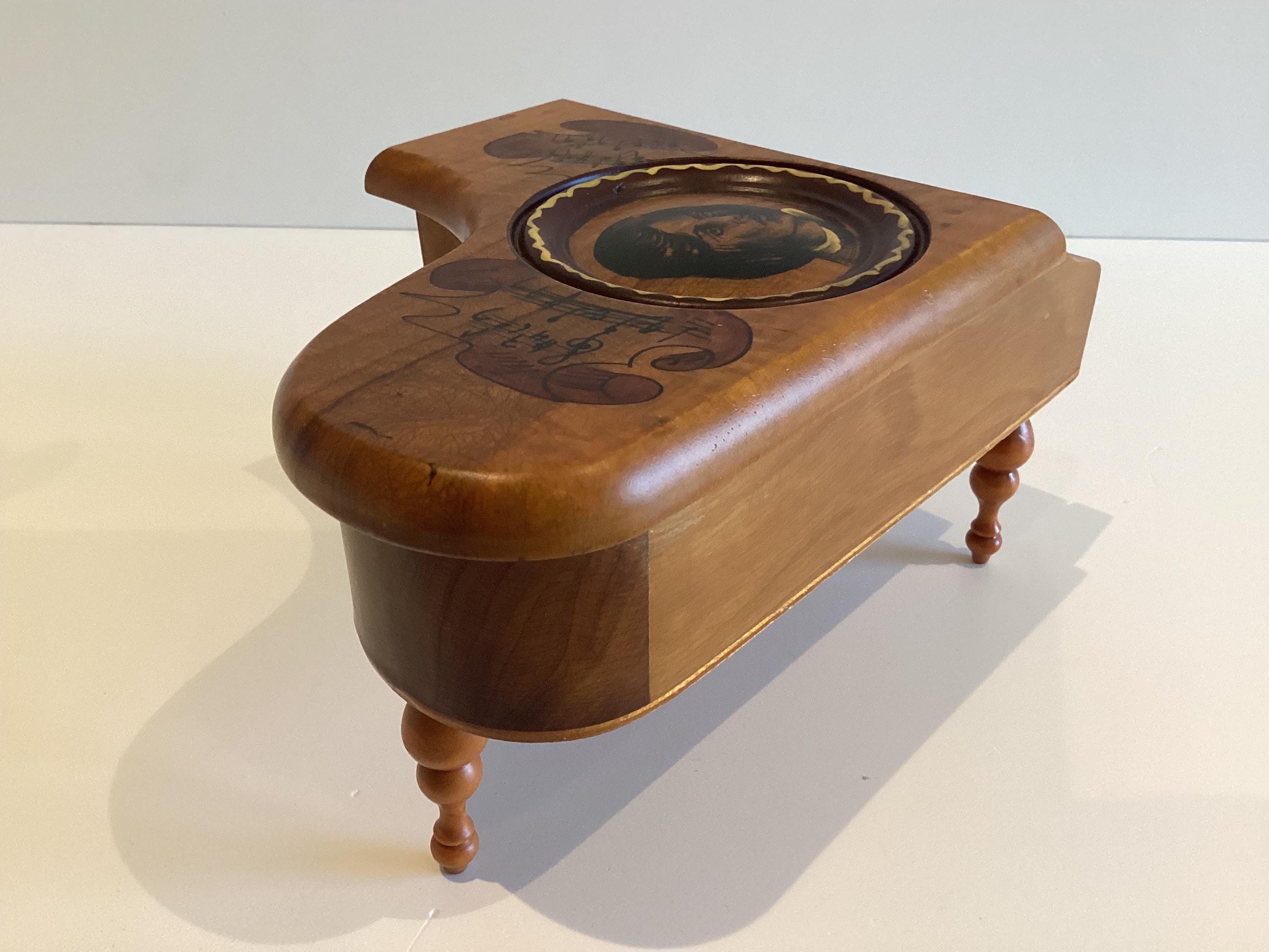 Vintage Music Box | Jewelry Container (1960s) Hand-Painted Italian Gran Piano — photo 9 of 11