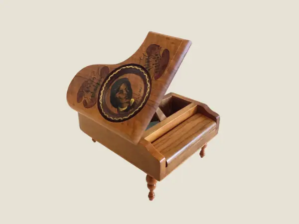 Vintage Music Box | Jewelry Container (1960s) Hand-Painted Italian Gran Piano