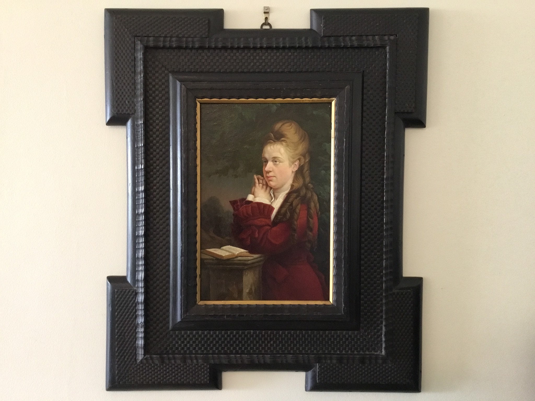 Antique Painting – French Portrait of a Girl (19th Century) Oil on Wood — photo 2 of 11