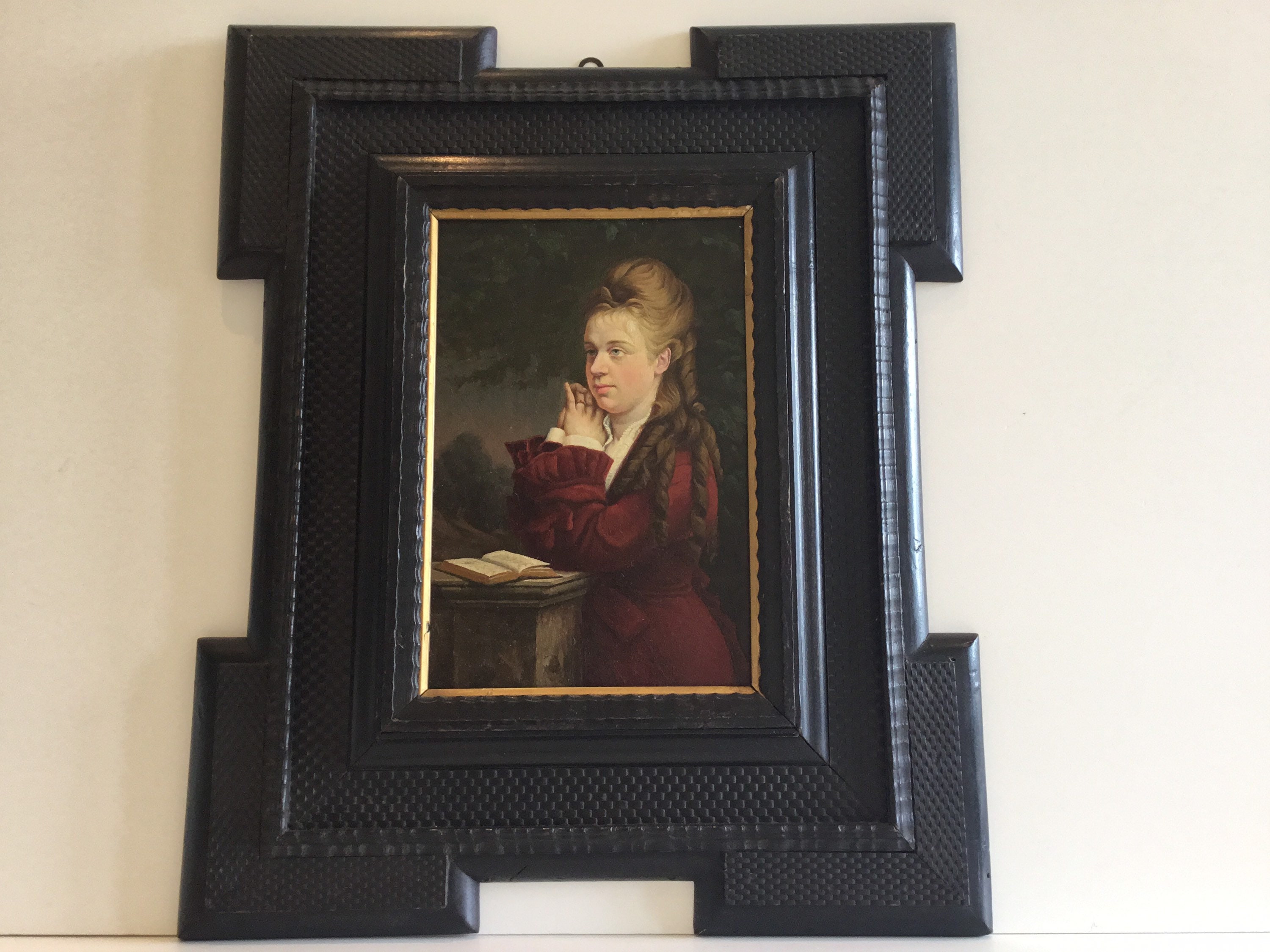 Antique Painting – French Portrait of a Girl (19th Century) Oil on Wood — photo 6 of 11