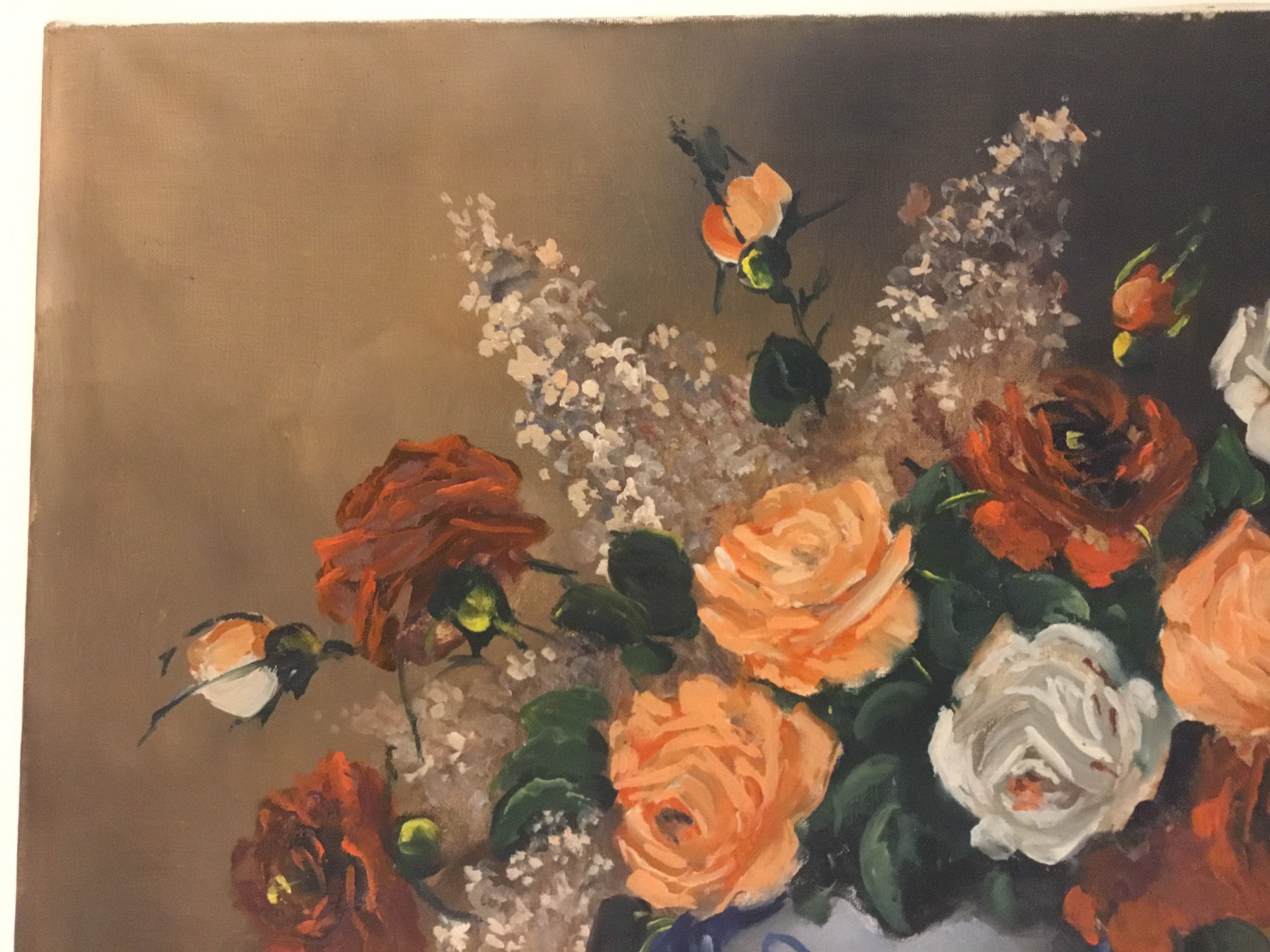 Vintage Floral Painting | 1930s Dutch Art Deco Still Life, Oil on Canvas Signed — photo 6 of 11