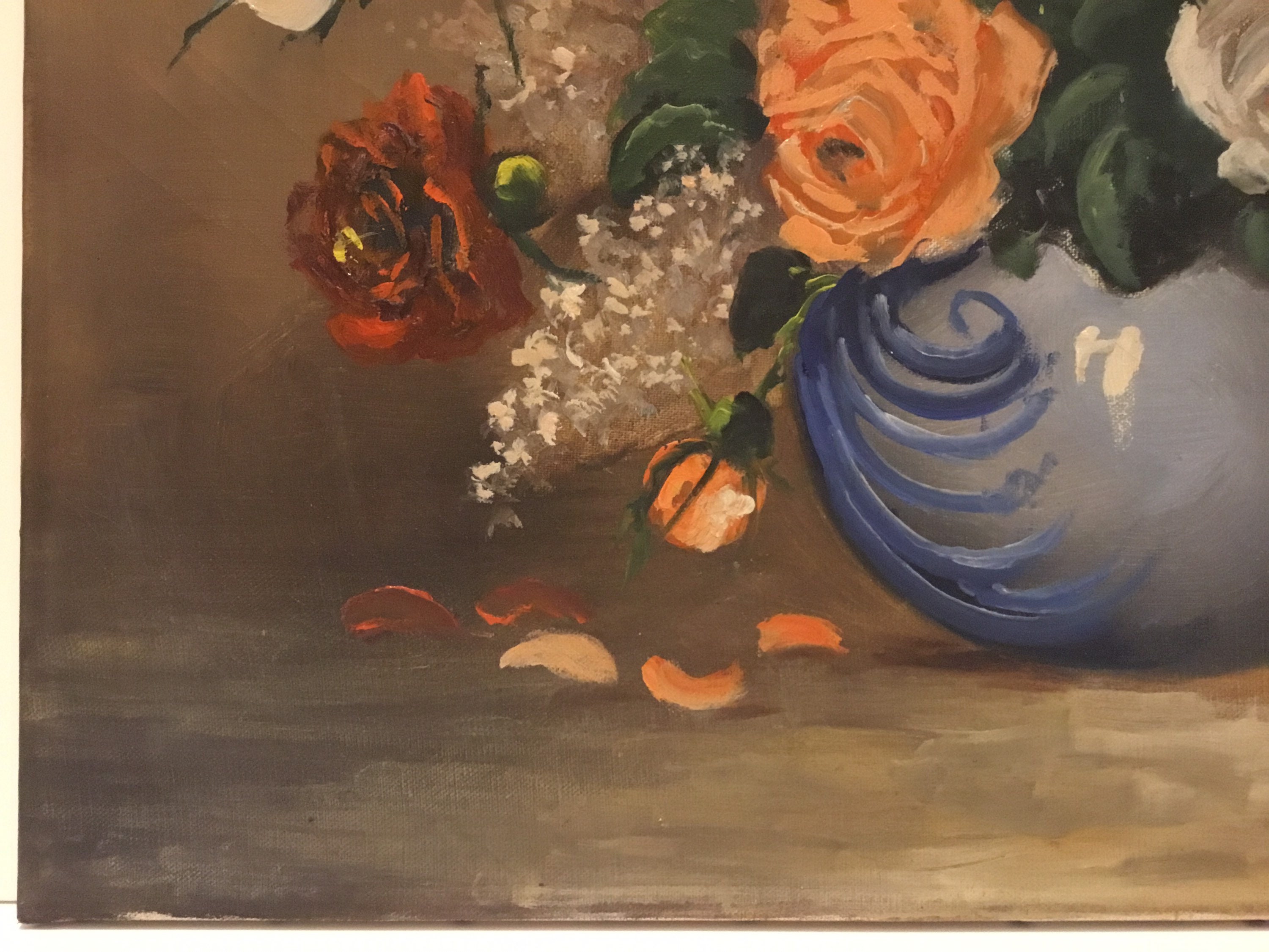 Vintage Floral Painting | 1930s Dutch Art Deco Still Life, Oil on Canvas Signed — photo 7 of 11