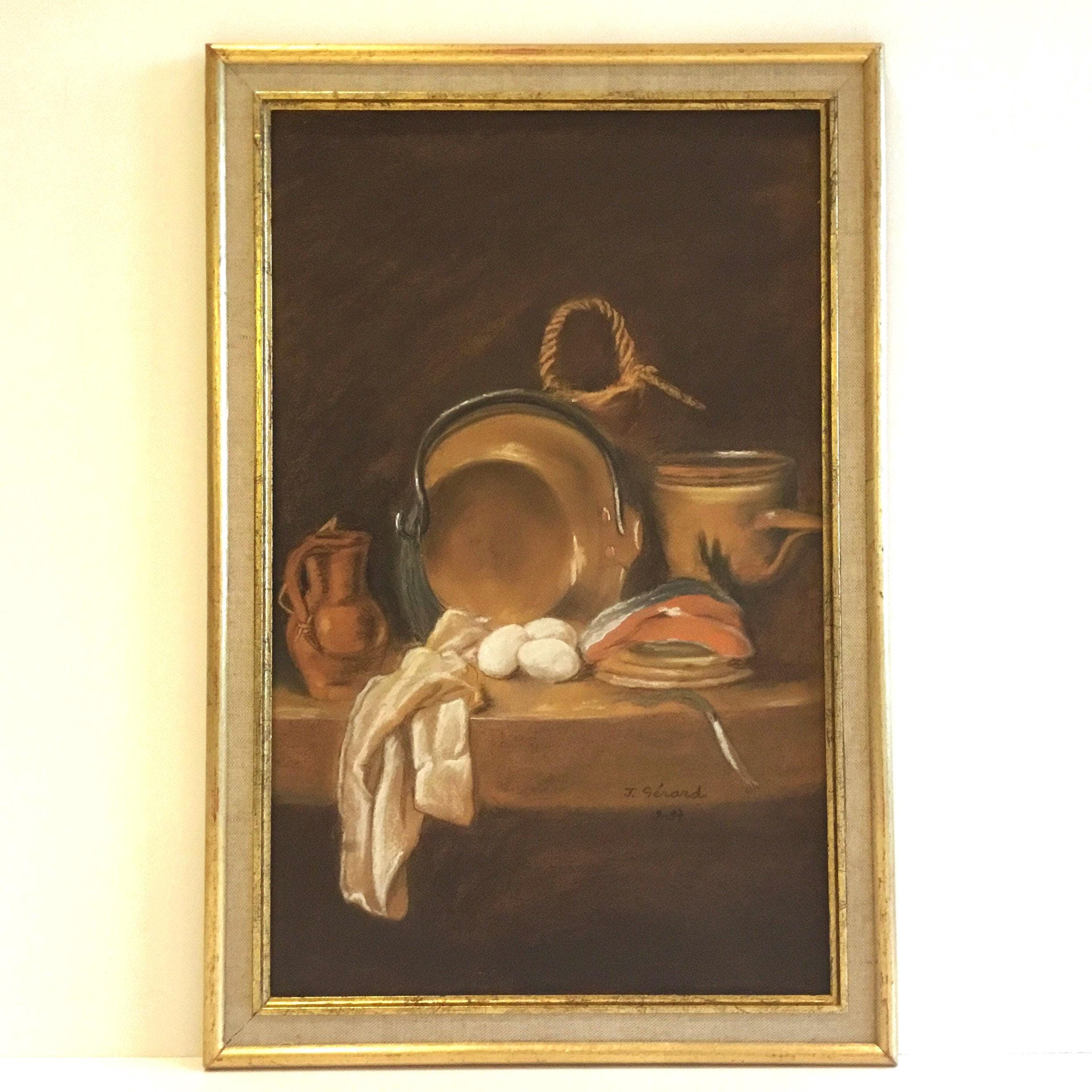 Antique Painting | 1987 Still Life Pastel Technique J. Gérard French Artist — photo 3 of 8