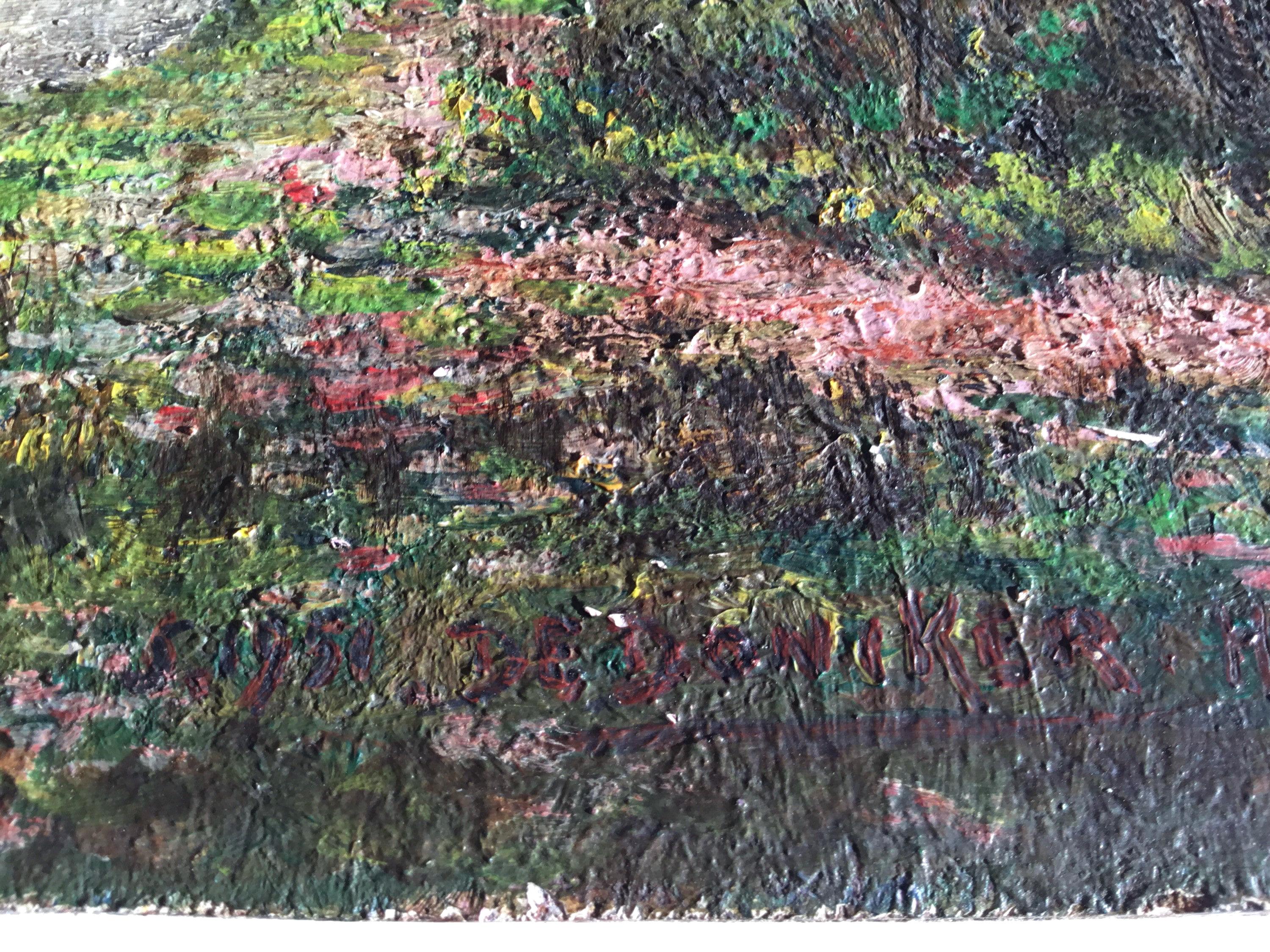 Vintage Landscape Painting | H. DeDoncker Signed Oil 1951, Mountain Scene with Birds — photo 9 of 10