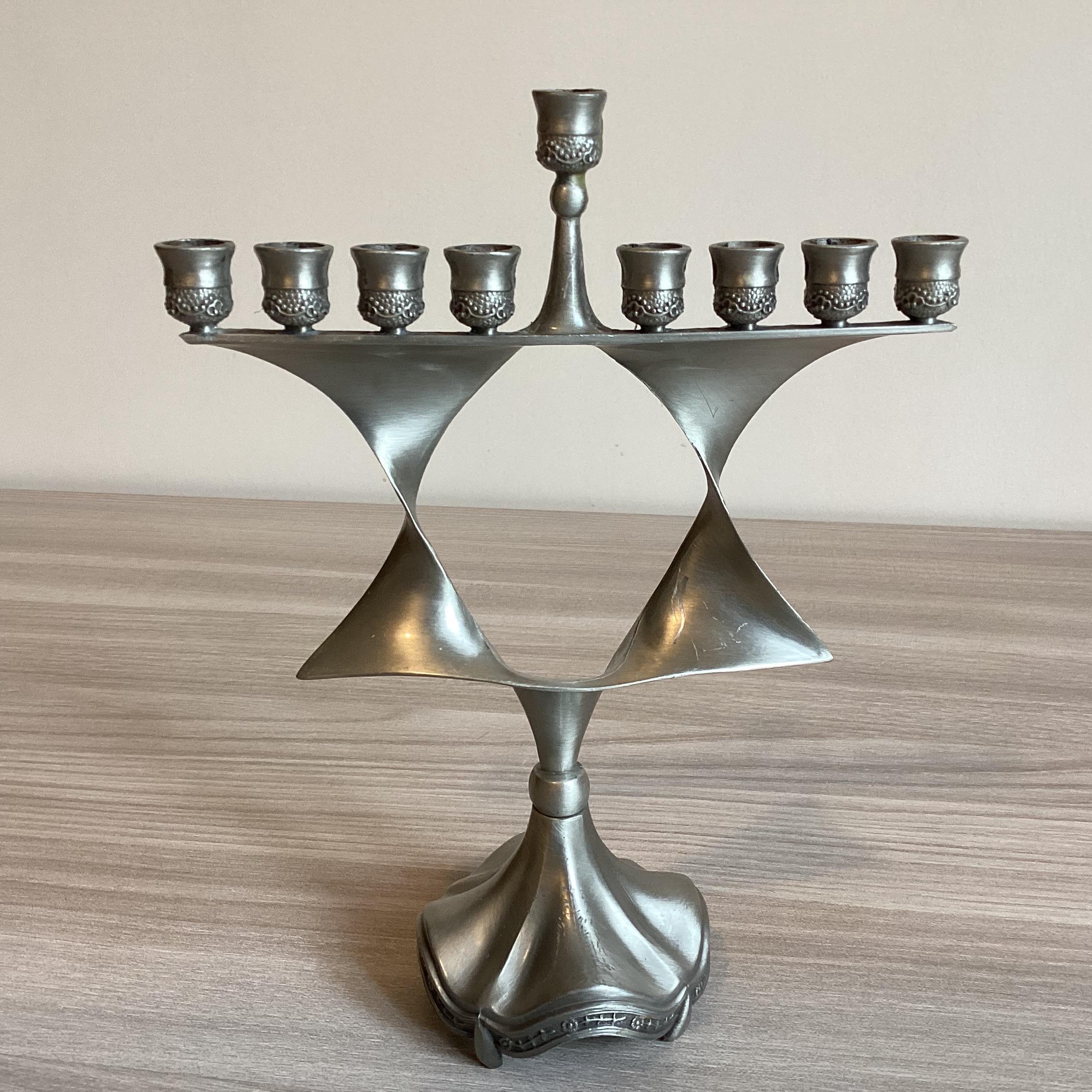 Vintage Menorah 1960s | Nine Candles Israeli Judaica Jerusalem Rare  Candelabra — photo 3 of 9