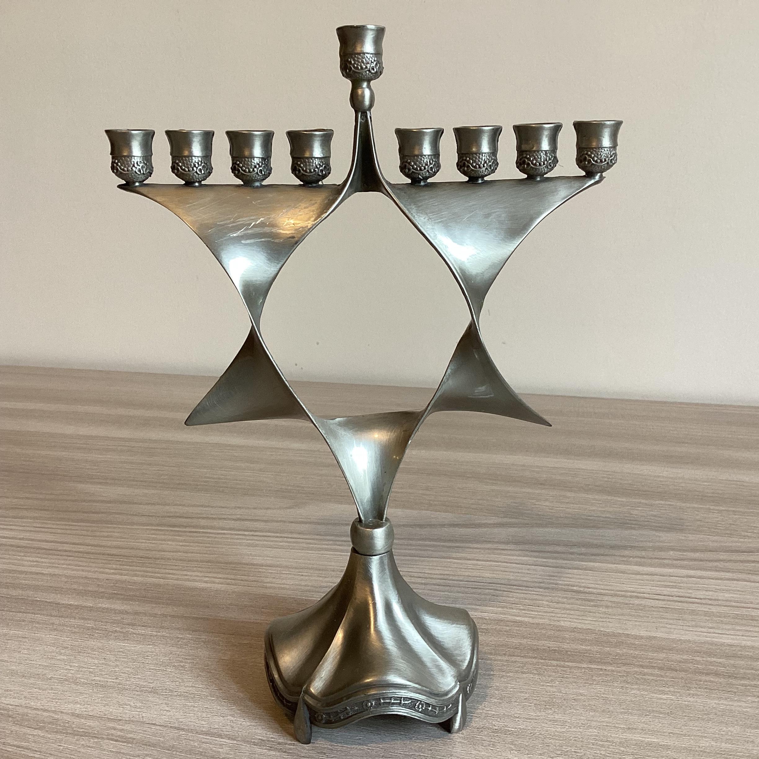 Vintage Menorah 1960s | Nine Candles Israeli Judaica Jerusalem Rare  Candelabra — photo 4 of 9