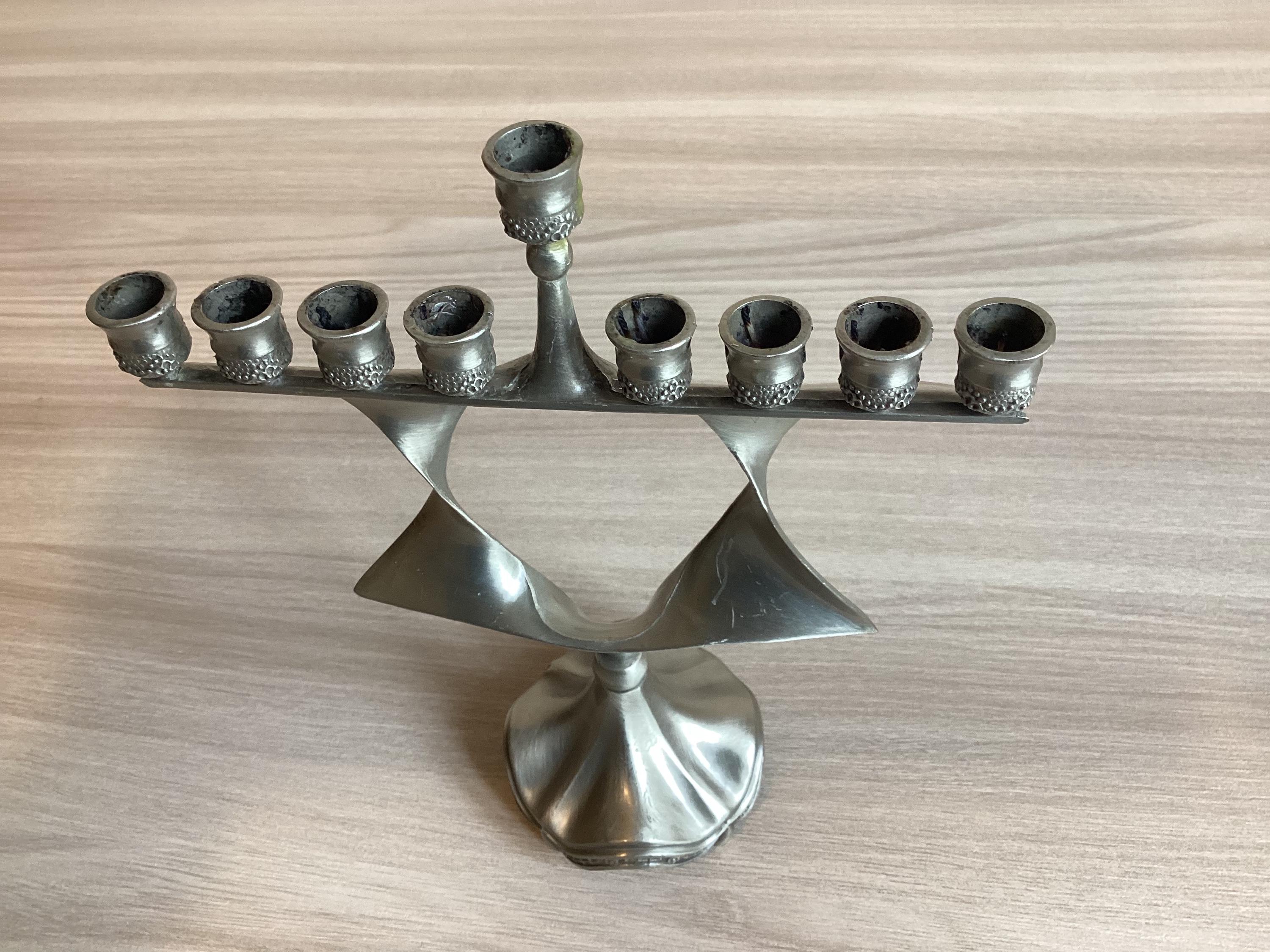 Vintage Menorah 1960s | Nine Candles Israeli Judaica Jerusalem Rare  Candelabra — photo 5 of 9
