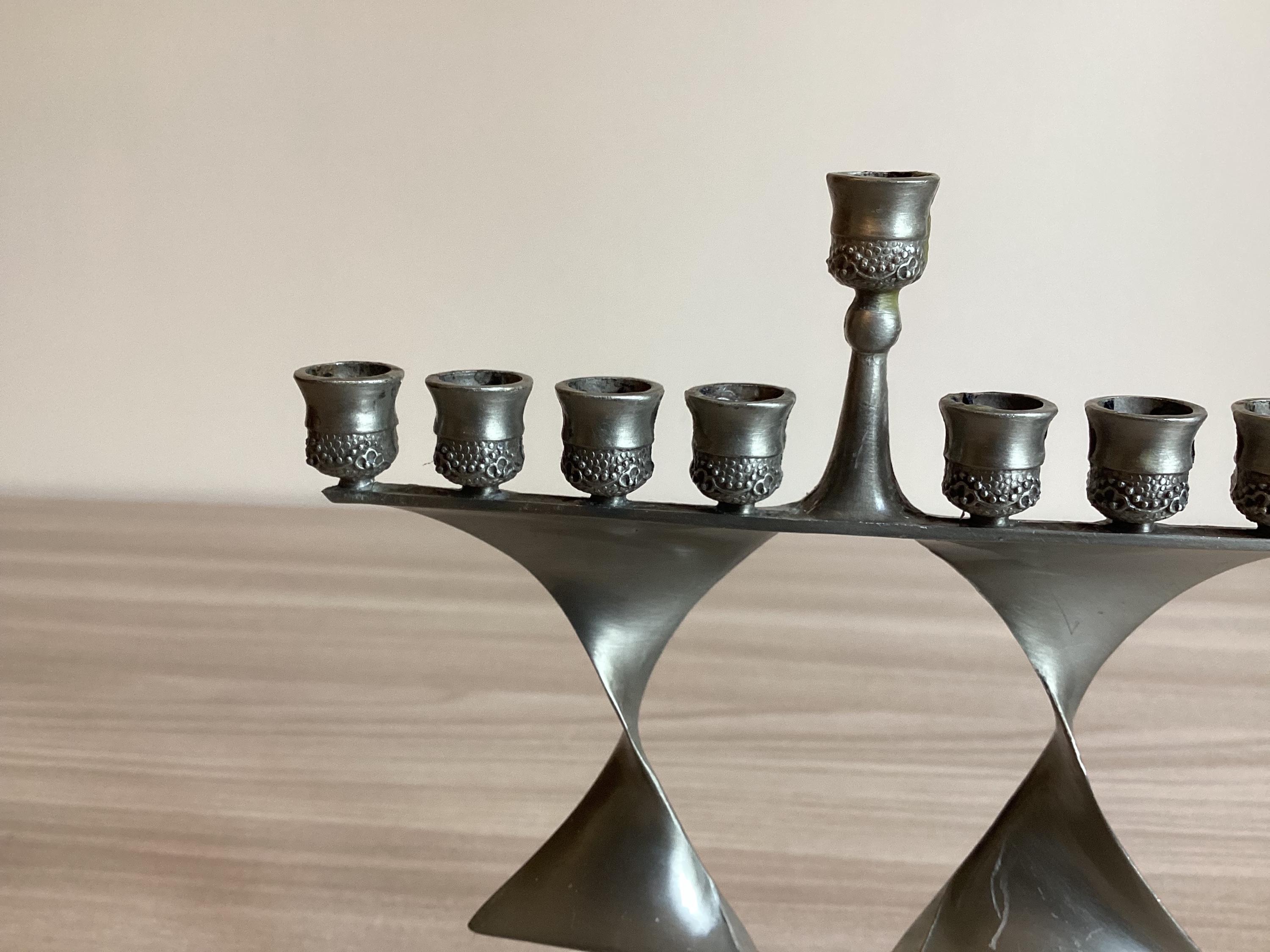Vintage Menorah 1960s | Nine Candles Israeli Judaica Jerusalem Rare  Candelabra — photo 6 of 9