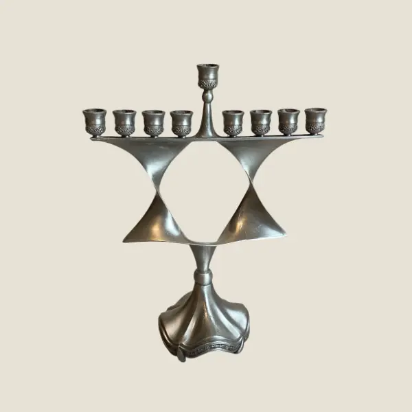 Vintage Menorah 1960s | Nine Candles Israeli Judaica Jerusalem Rare  Candelabra
