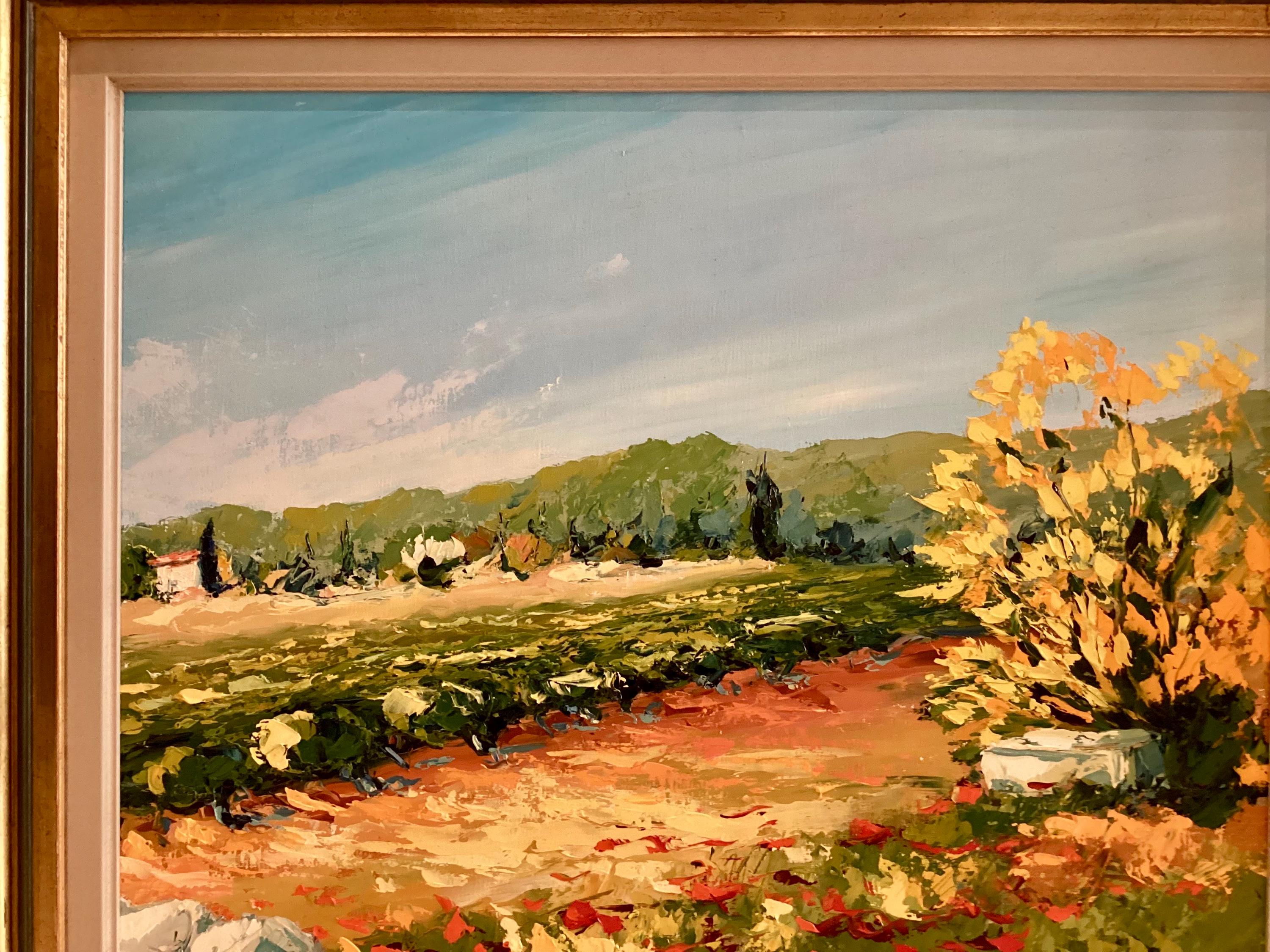 Landscape Painting | Cecilia Carrasse Belgian Artist, Poppies Oil on Canvas Signed — photo 7 of 11