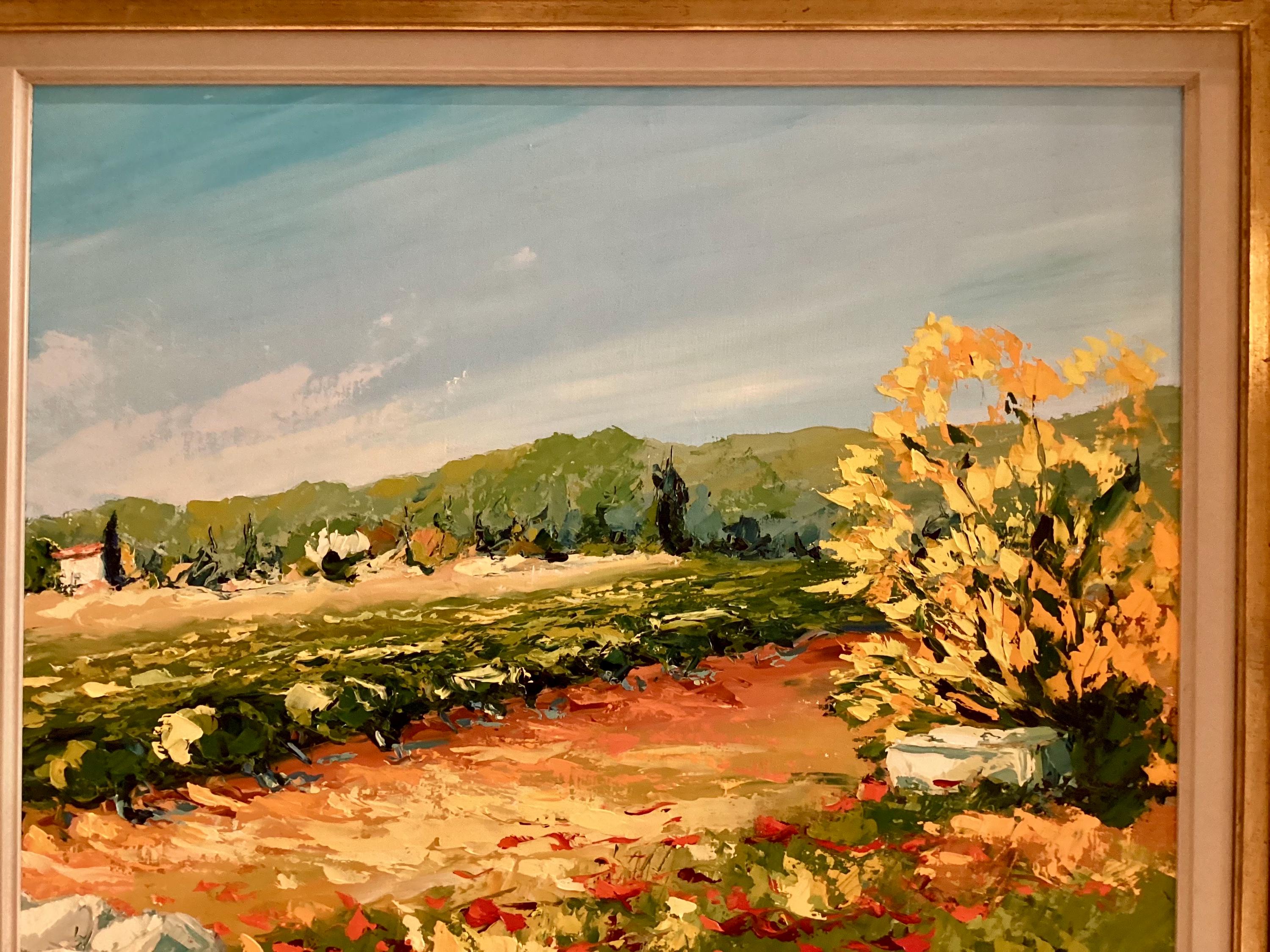 Landscape Painting | Cecilia Carrasse Belgian Artist, Poppies Oil on Canvas Signed — photo 8 of 11