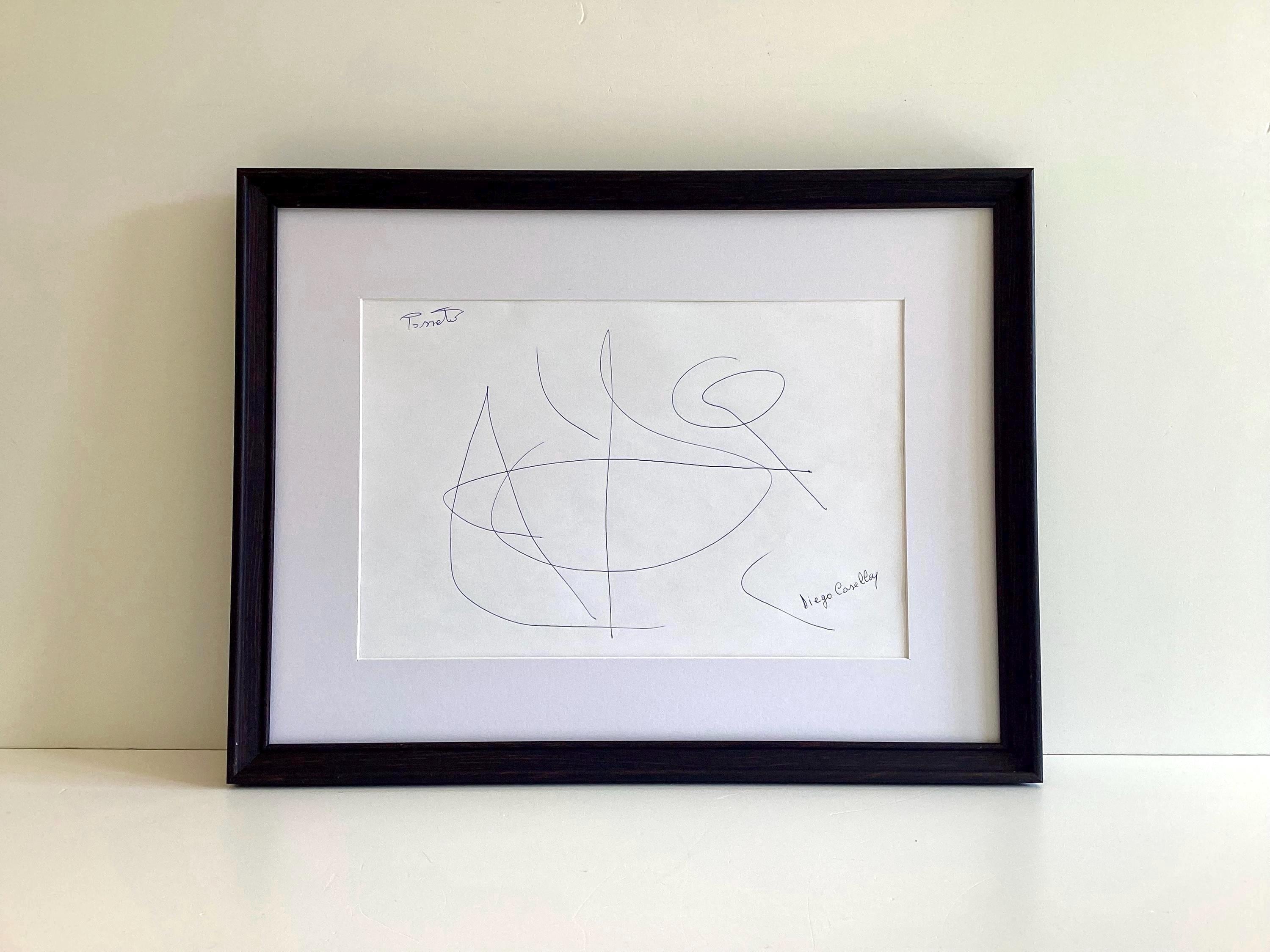 Abstract Drawing Artwork | Casella-Pc-1954 "Passat" Ink Drawing Signed Contemporary Art — photo 2 of 9