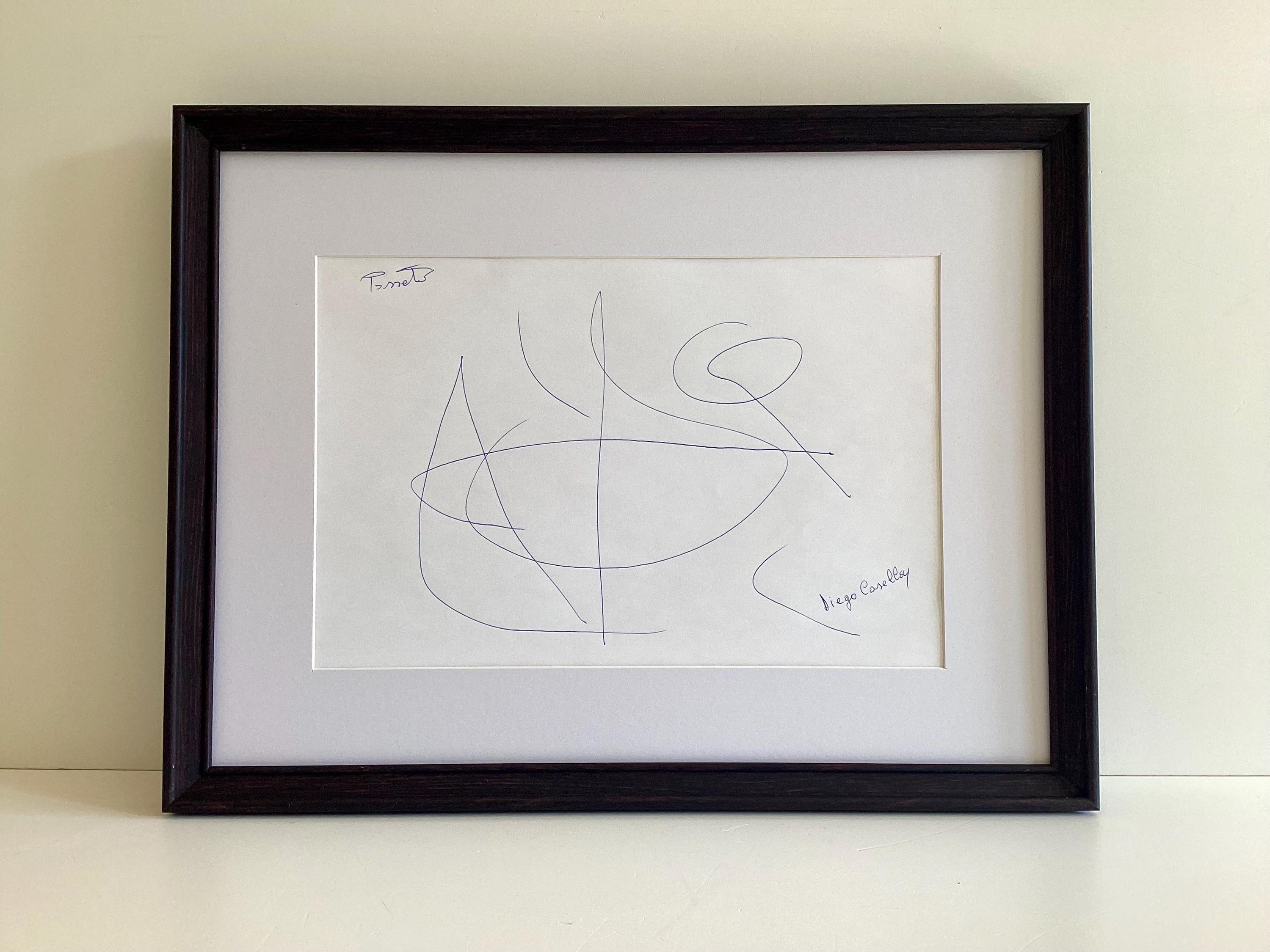 Abstract Drawing Artwork | Casella-Pc-1954 "Passat" Ink Drawing Signed Contemporary Art — photo 3 of 9