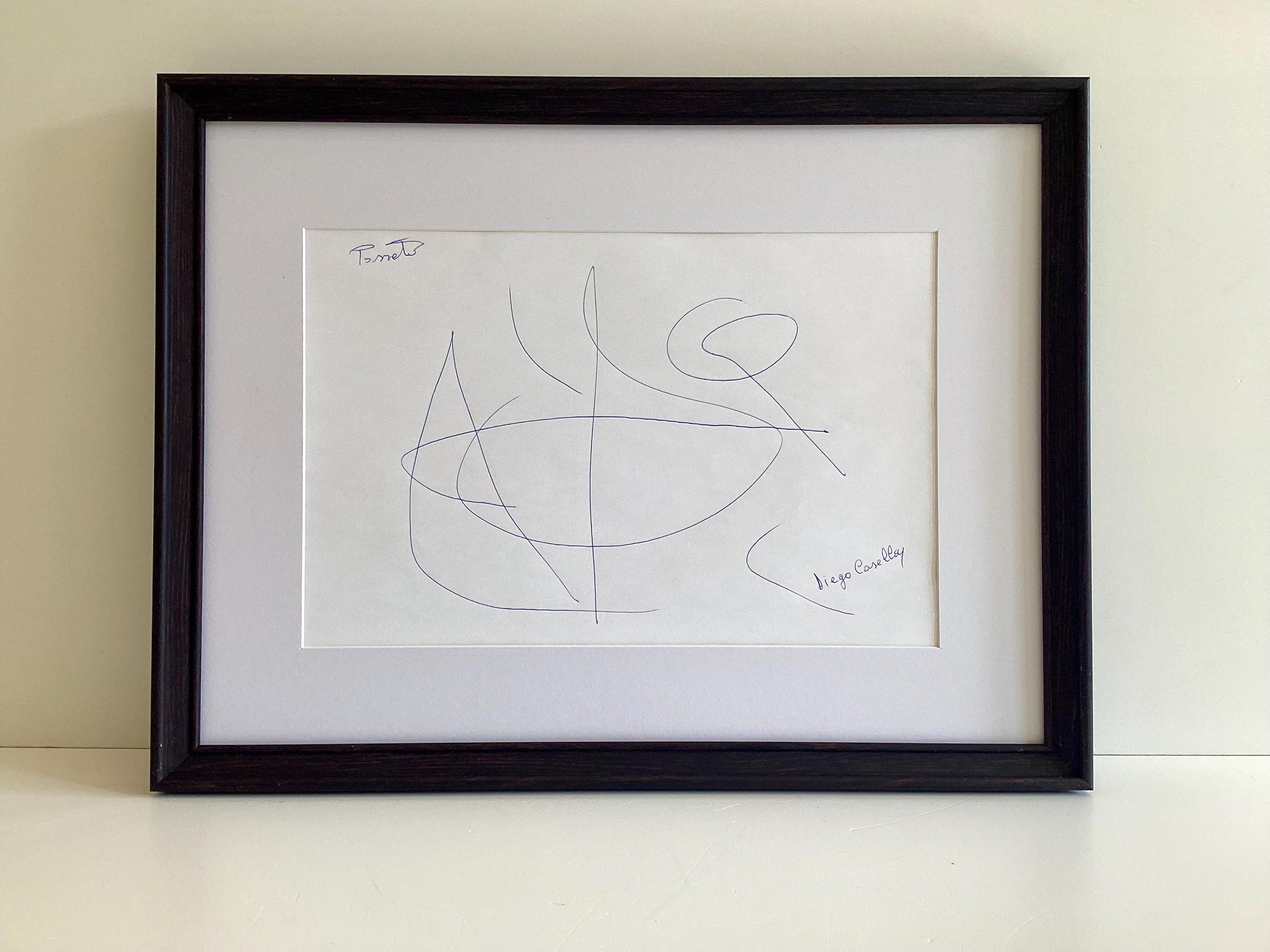Abstract Drawing Artwork | Casella-Pc-1954 "Passat" Ink Drawing Signed Contemporary Art — photo 5 of 9
