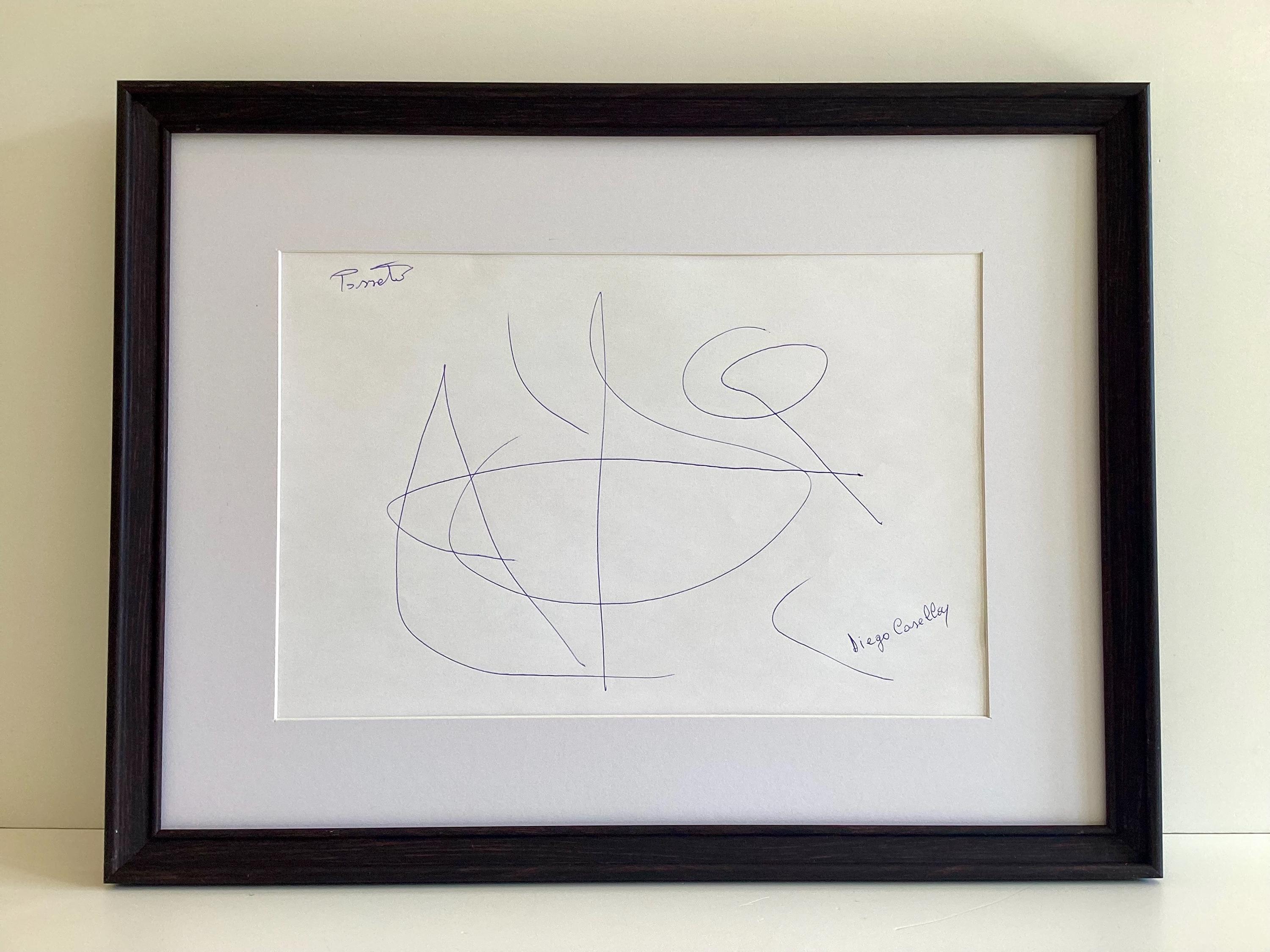 Abstract Drawing Artwork | Casella-Pc-1954 "Passat" Ink Drawing Signed Contemporary Art — photo 6 of 9