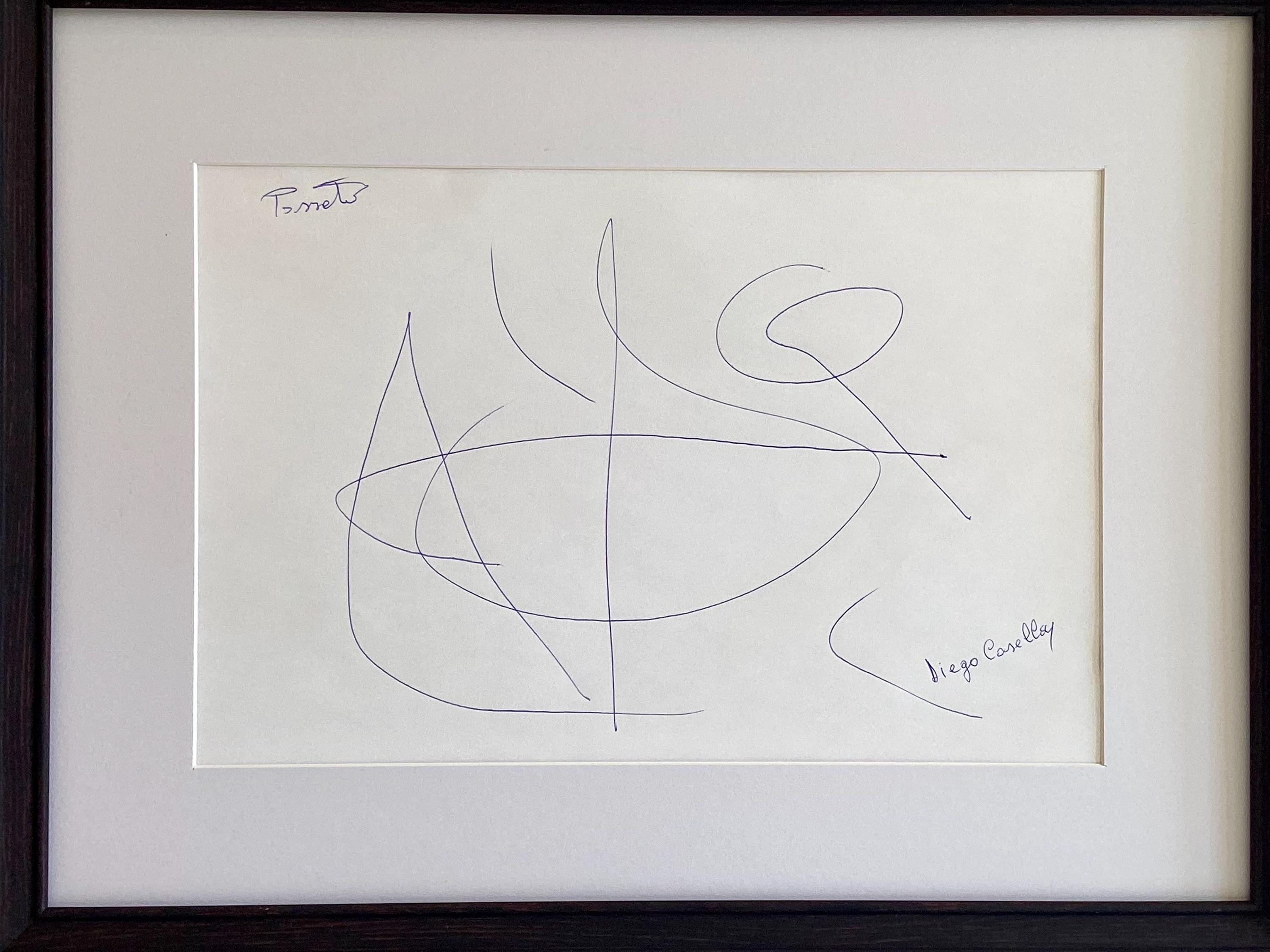Abstract Drawing Artwork | Casella-Pc-1954 "Passat" Ink Drawing Signed Contemporary Art — photo 7 of 9