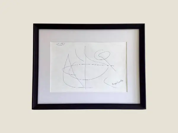 Abstract Drawing Artwork | Casella-Pc-1954 "Passat" Ink Drawing Signed Contemporary Art