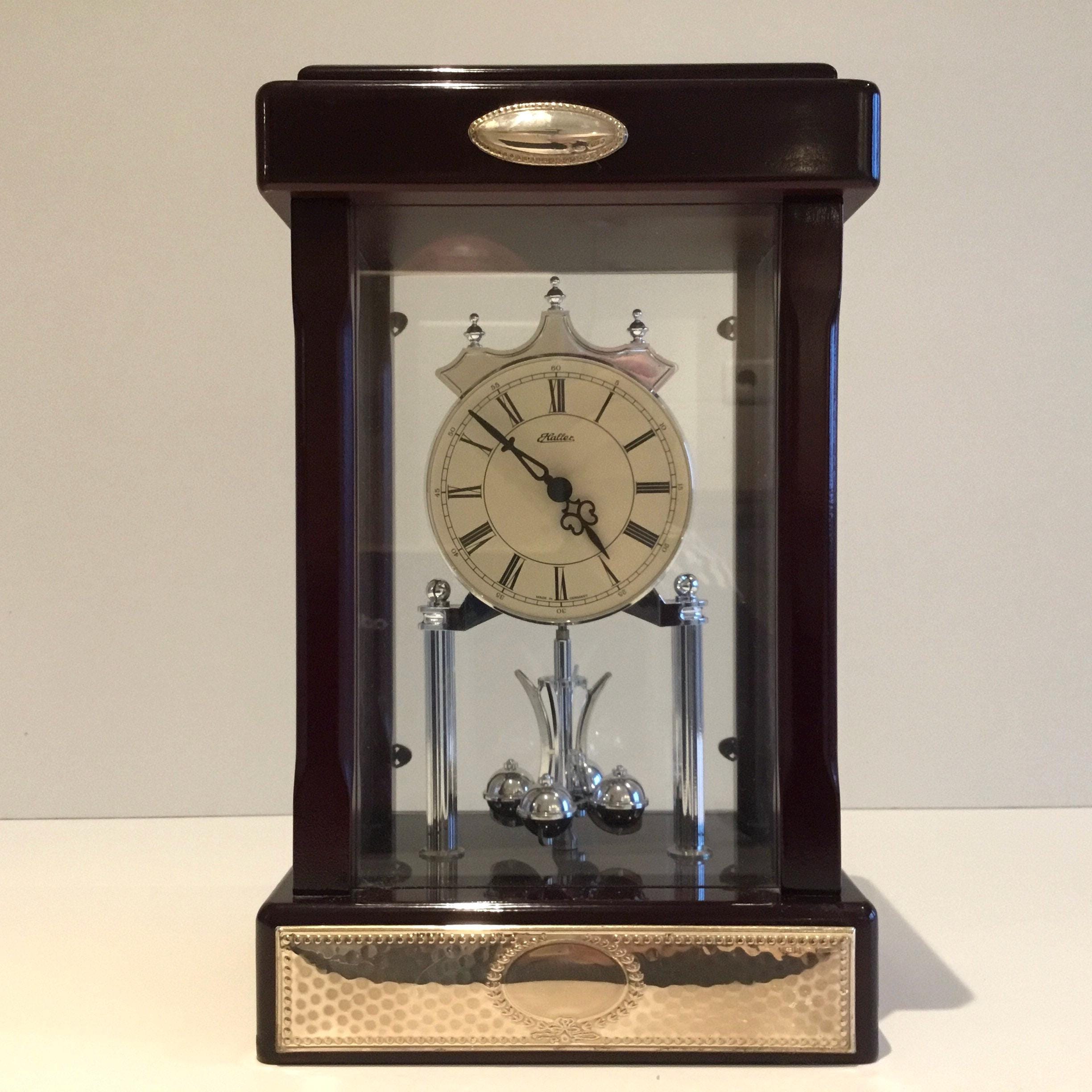 Vintage Clock | 1980s German Haller Table Clock, 925 Silver Inlays Quartz — photo 3 of 8