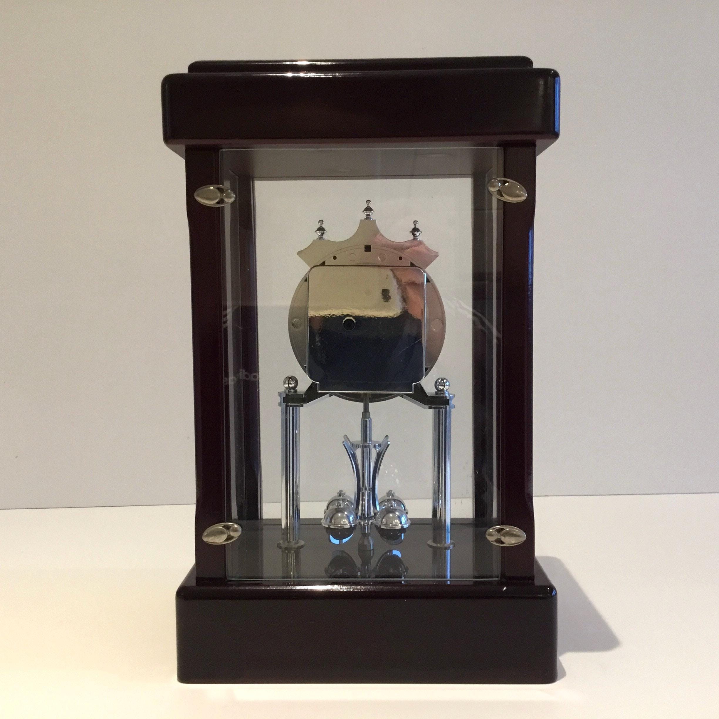 Vintage Clock | 1980s German Haller Table Clock, 925 Silver Inlays Quartz — photo 5 of 8