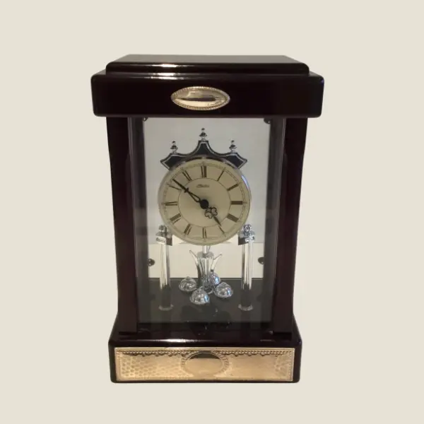 Vintage Clock | 1980s German Haller Table Clock, 925 Silver Inlays Quartz